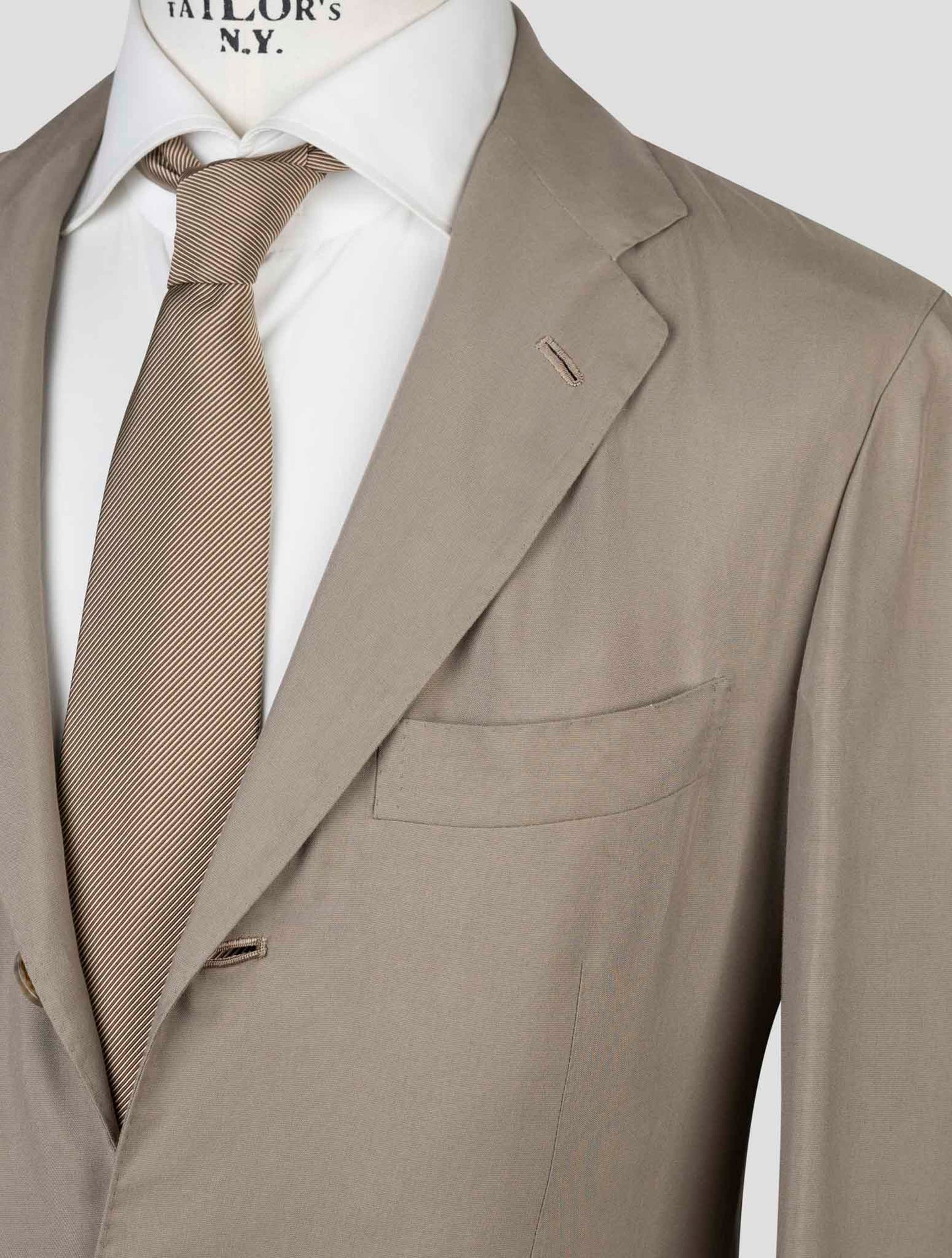 Kiton Taupe Lyocell Viscose Silk Suit