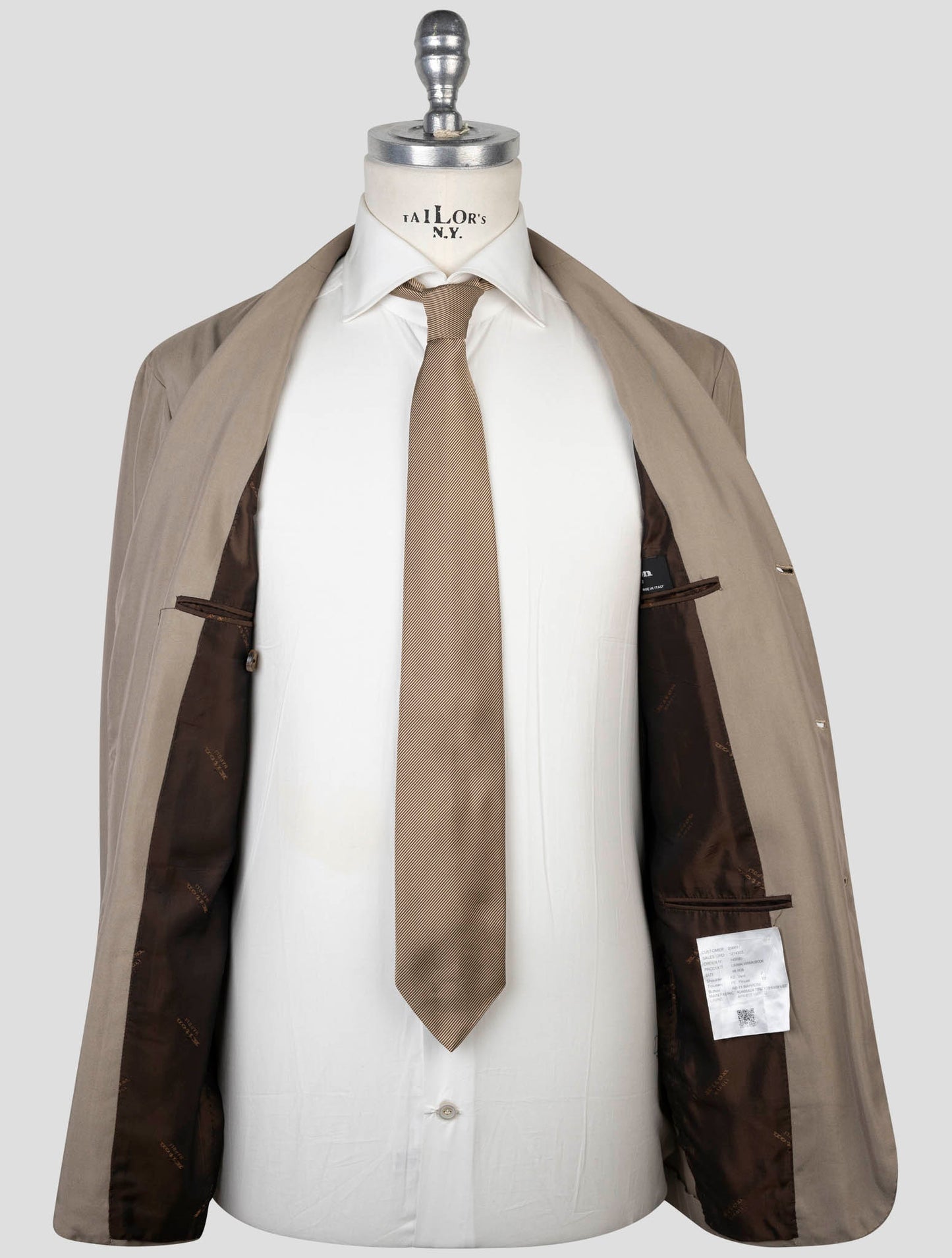 Kiton Taupe Lyocell Viscose Silk Suit