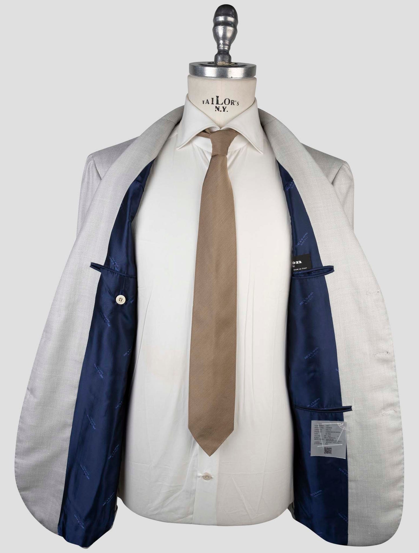 Kiton Gray Cashmere Silk Linen Blazer