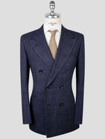 Kiton Blue Cashmere Virgin Wool Silk Linen Suit