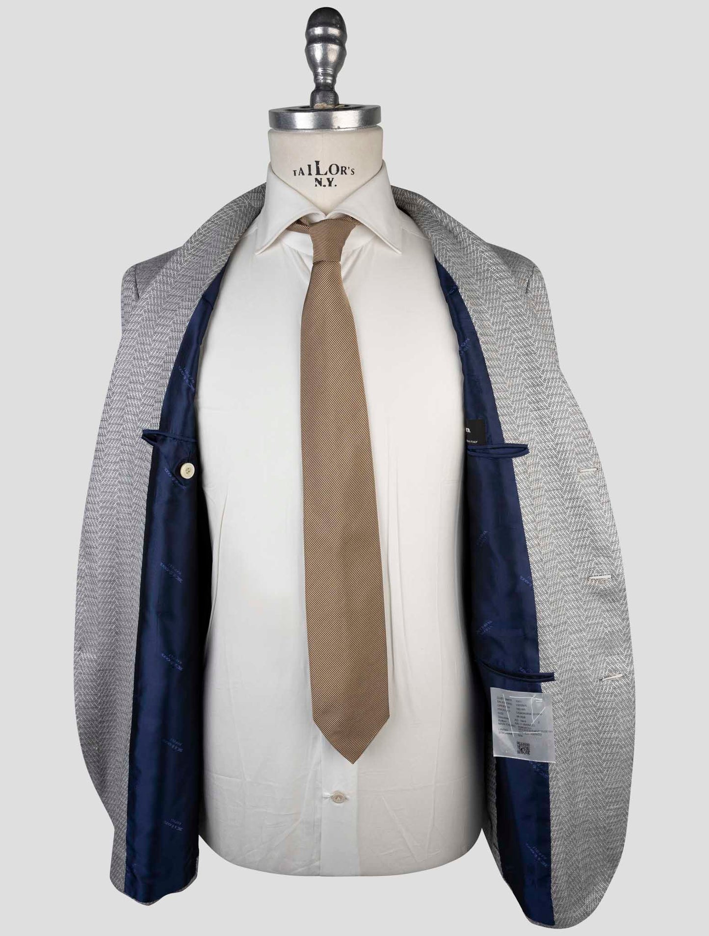Kiton Gray Cashmere Virgin Wool Silk Linen Blazer