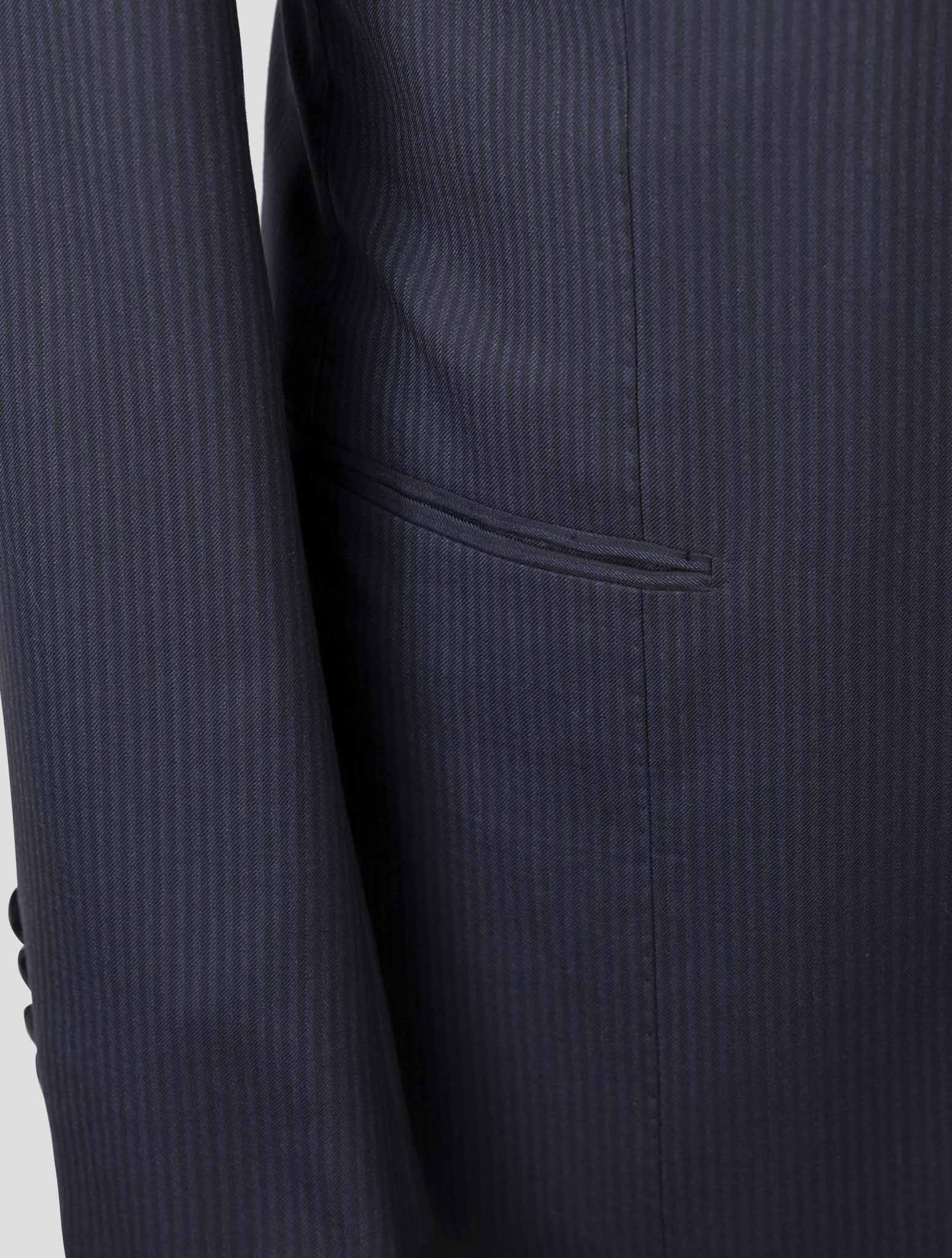 Kiton Blue Wool 14 Micron Suit Smoking