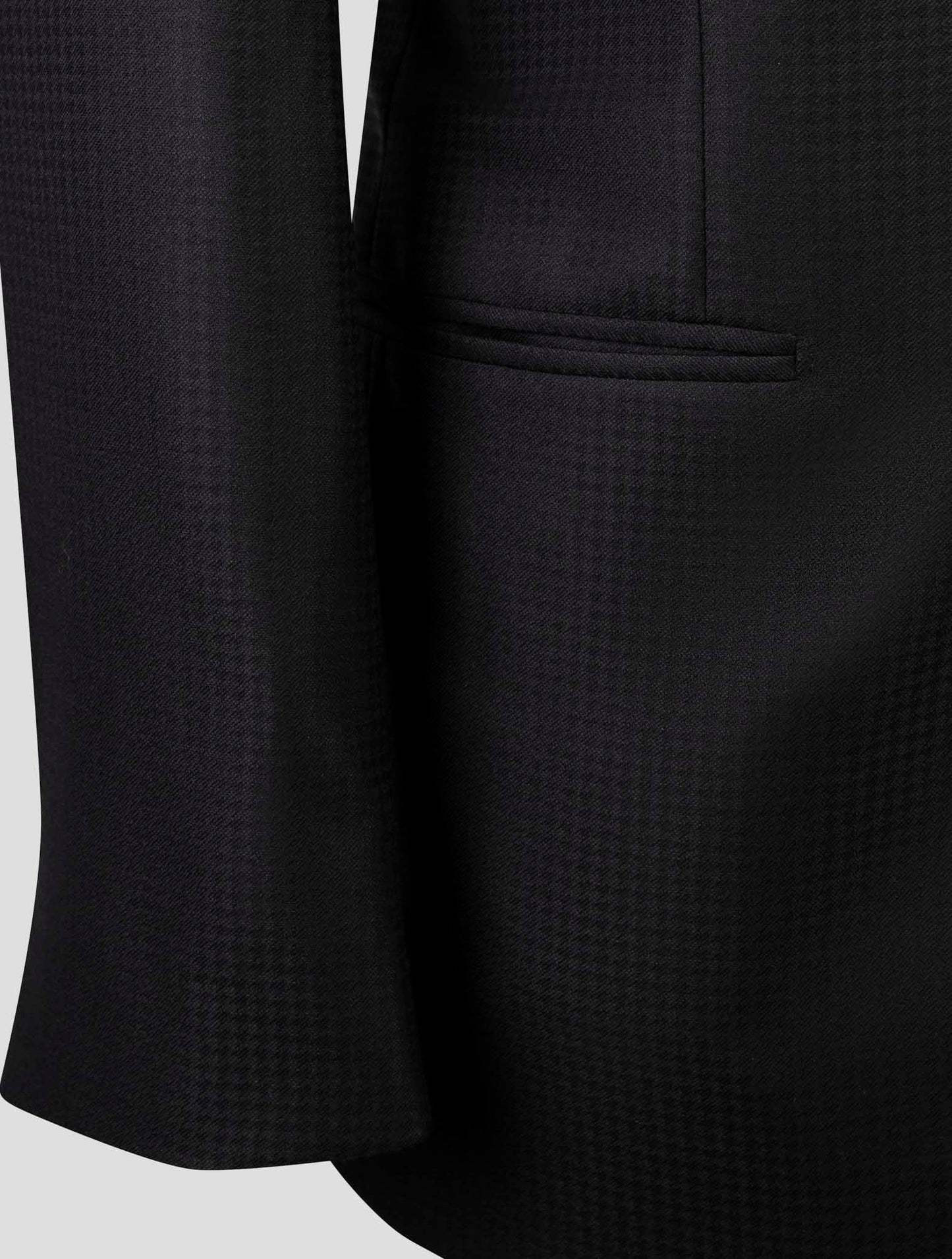 Kiton Black Virgin Wool Silk Smoking Blazer