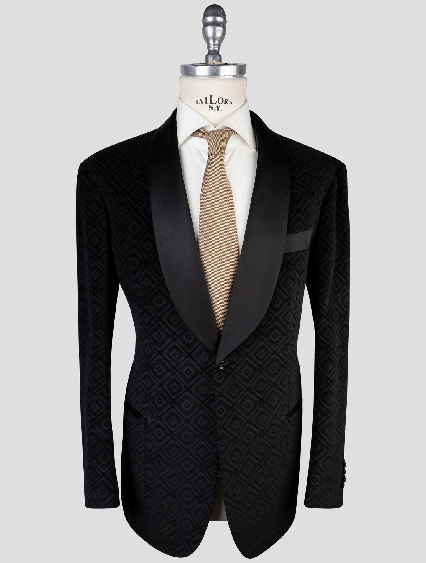 Kiton Black Cotton Blazer
