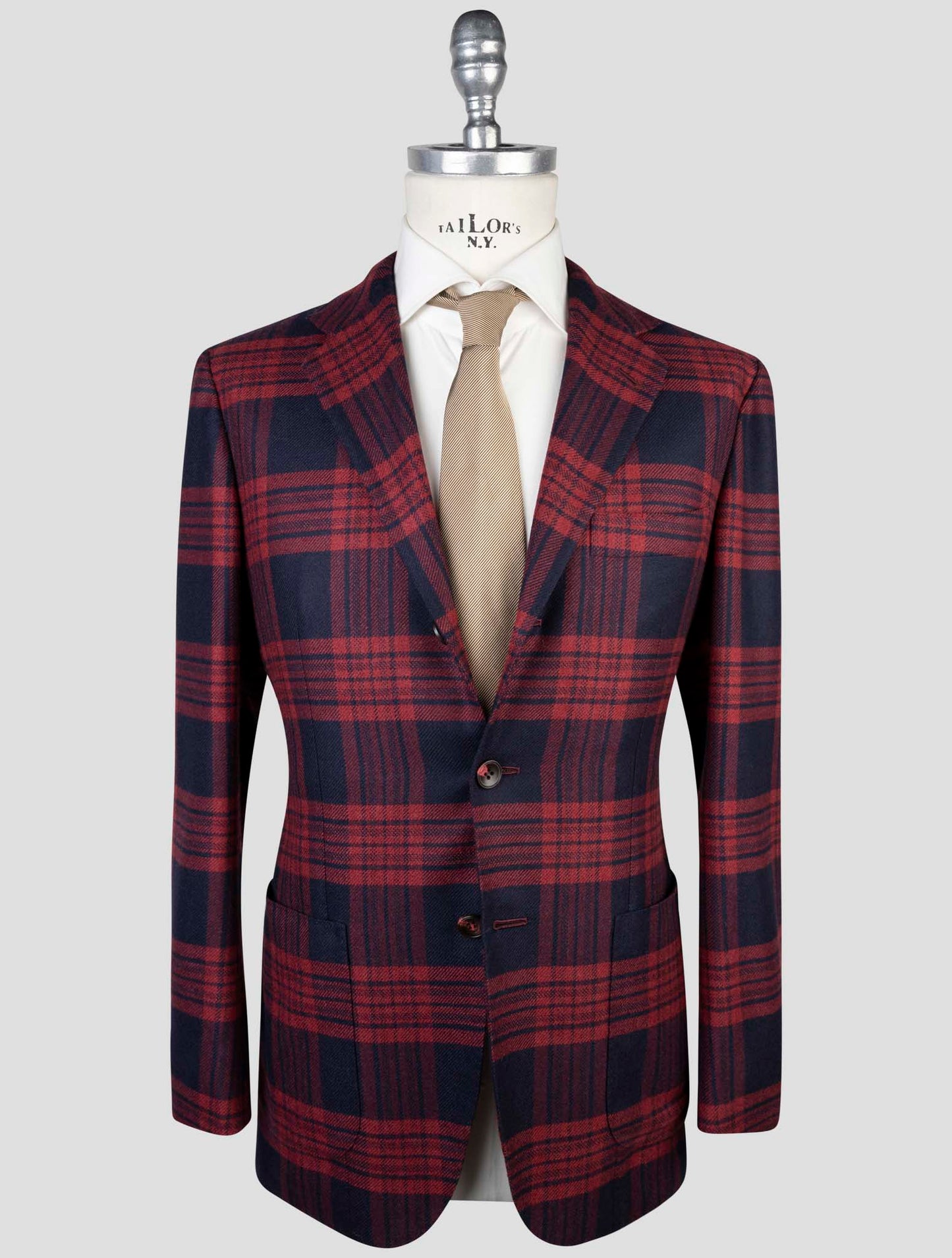 Kiton Red Blue Cashmere Blazer