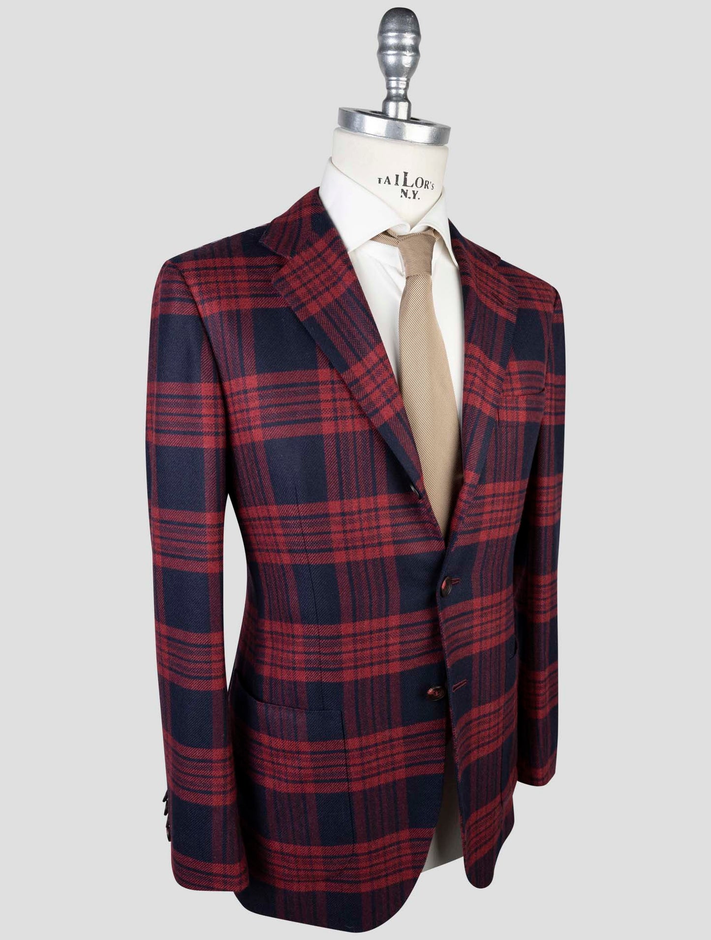 Kiton Red Blue Cashmere Blazer