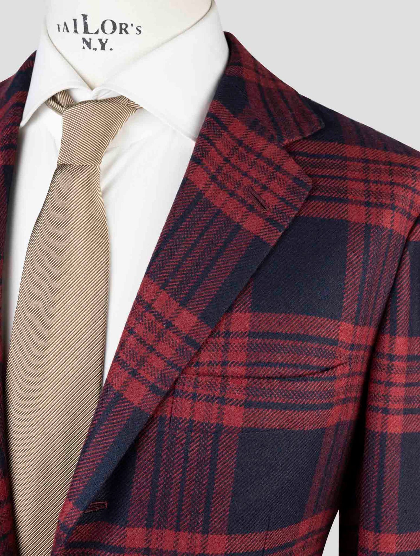 Kiton Red Blue Cashmere Blazer