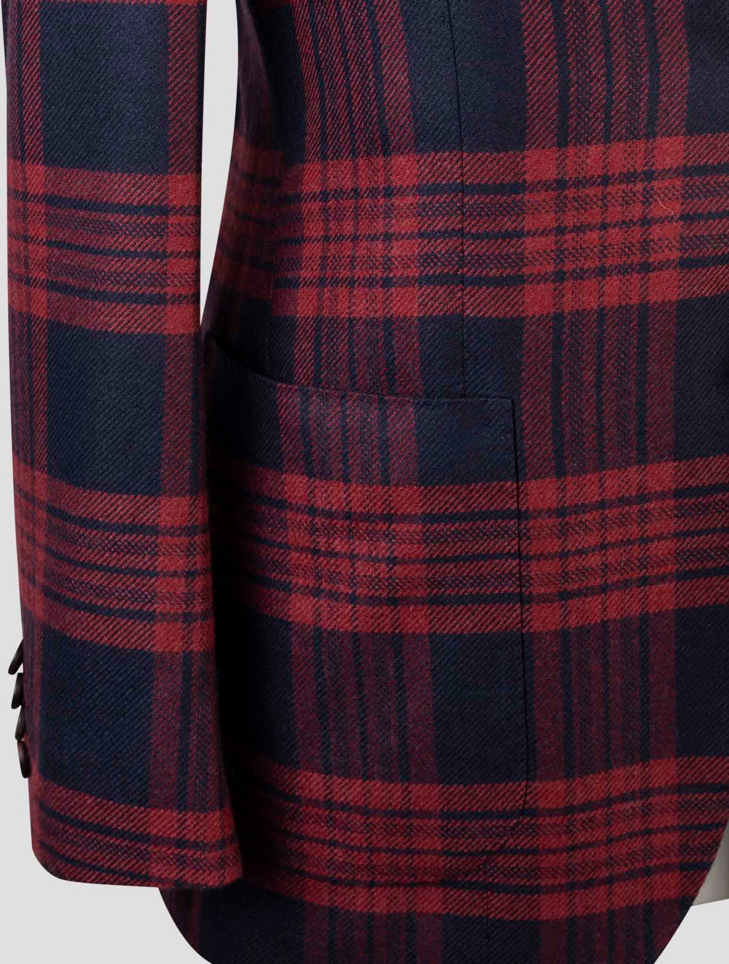 Kiton Red Blue Cashmere Blazer
