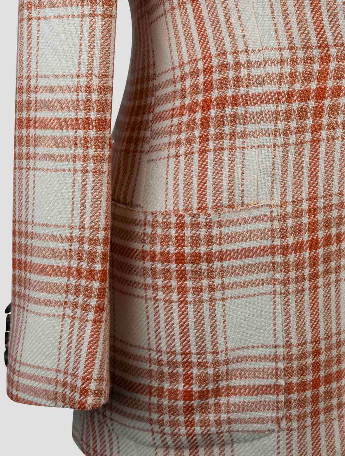Kiton Orange White Cashmere Cotton Blazer
