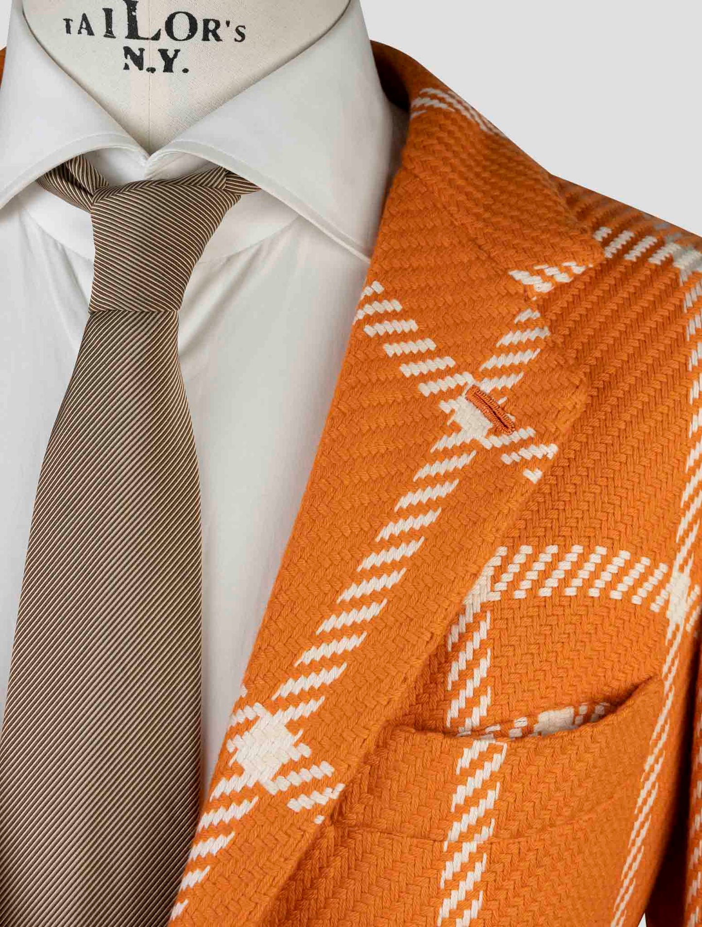 Kiton Orange White Cashmere Blazer
