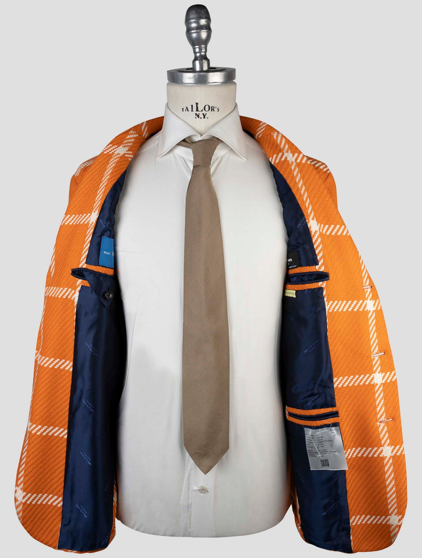 Kiton Orange White Cashmere Blazer