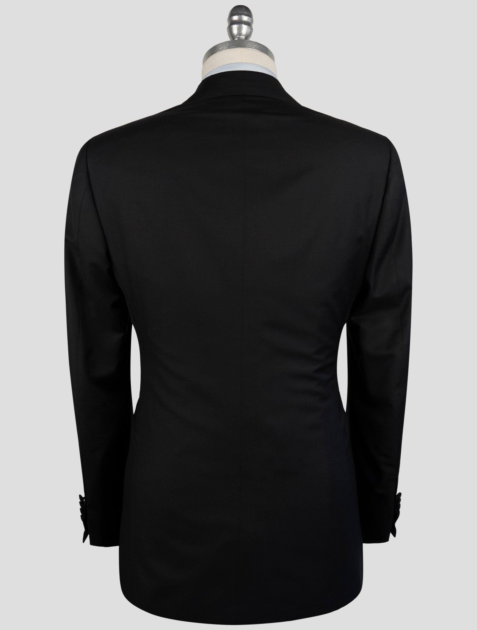 Kiton Black Wool 150's Diamante Blue Suit Smoking