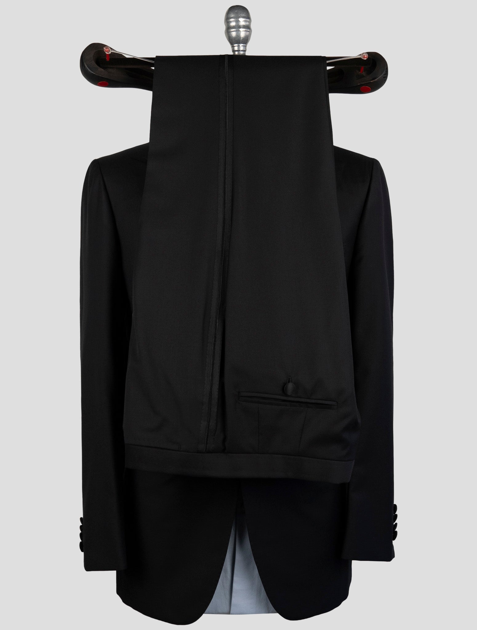 Kiton Black Wool 150's Diamante Blue Suit Smoking