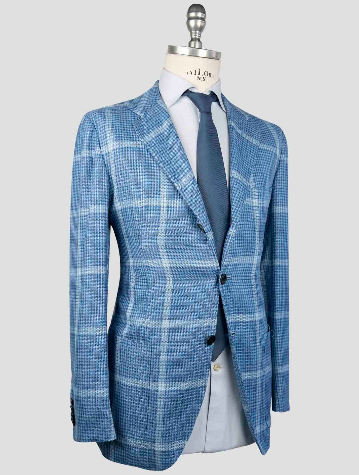 Kiton Blue Cashmere Silk Linen Blazer