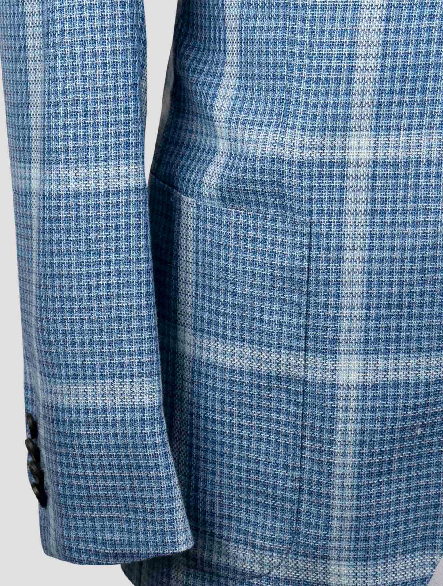 Kiton Blue Cashmere Silk Linen Blazer