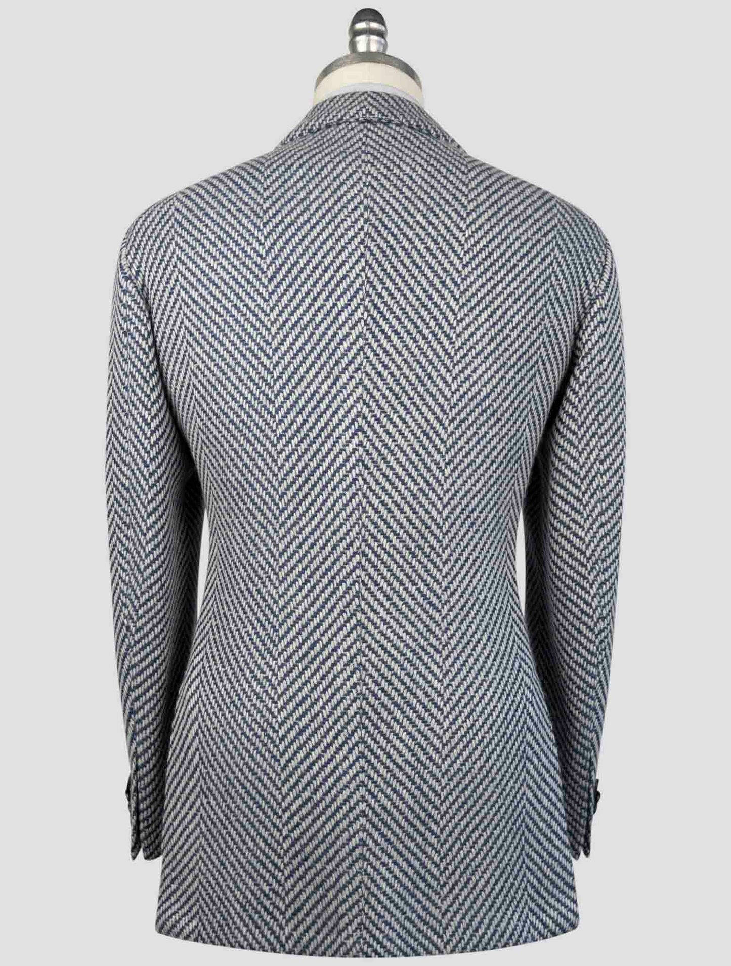 Kiton Blue White Cashmere Blazer