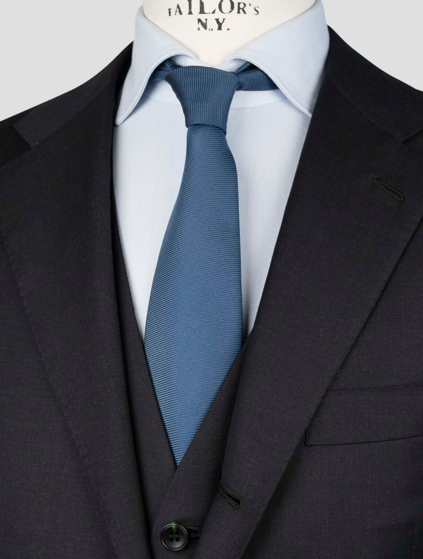 Kiton Black Wool 150's Diamante Blue Blazer 2 Pieces