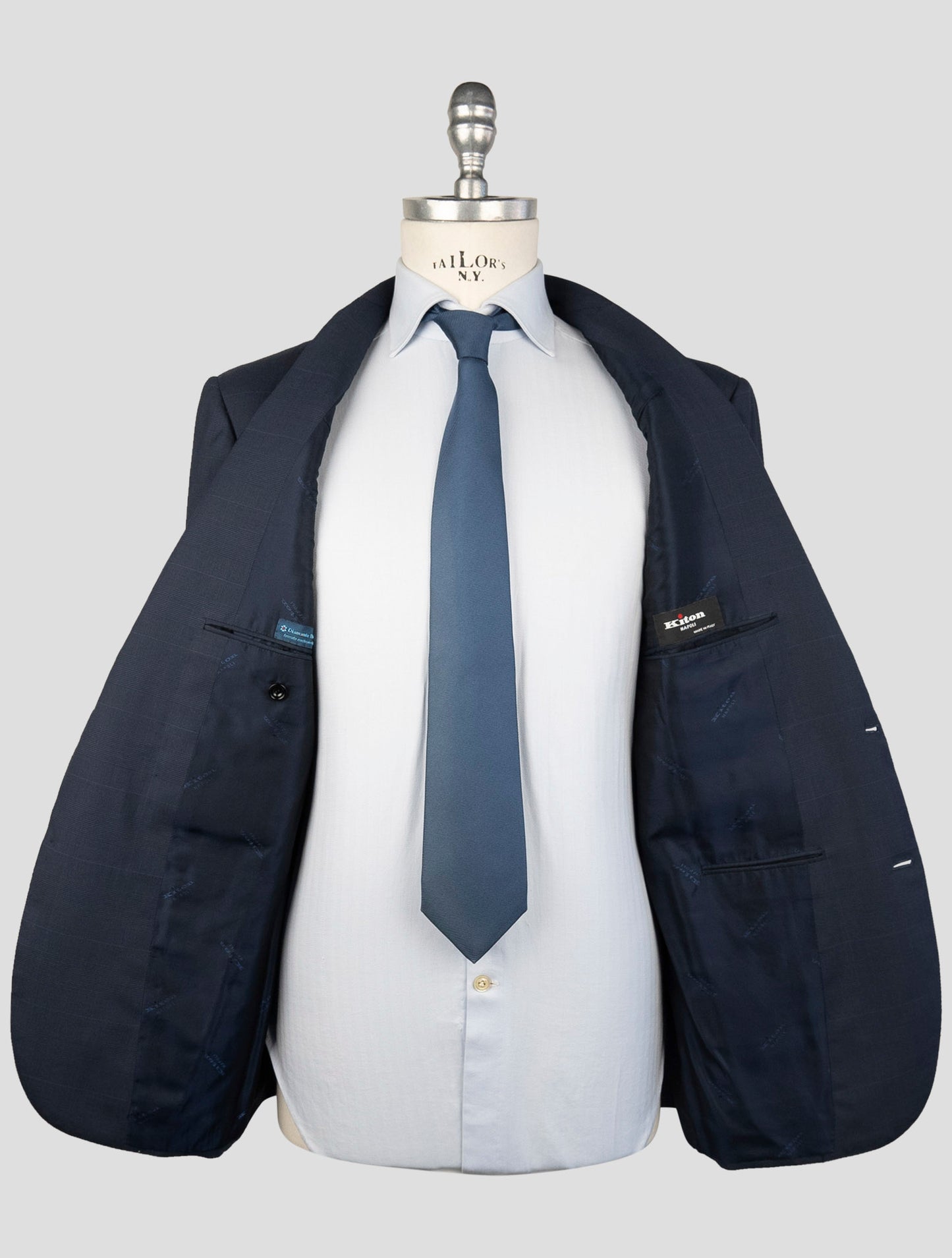Kiton Blue Wool 150's Diamante Blue Blazer