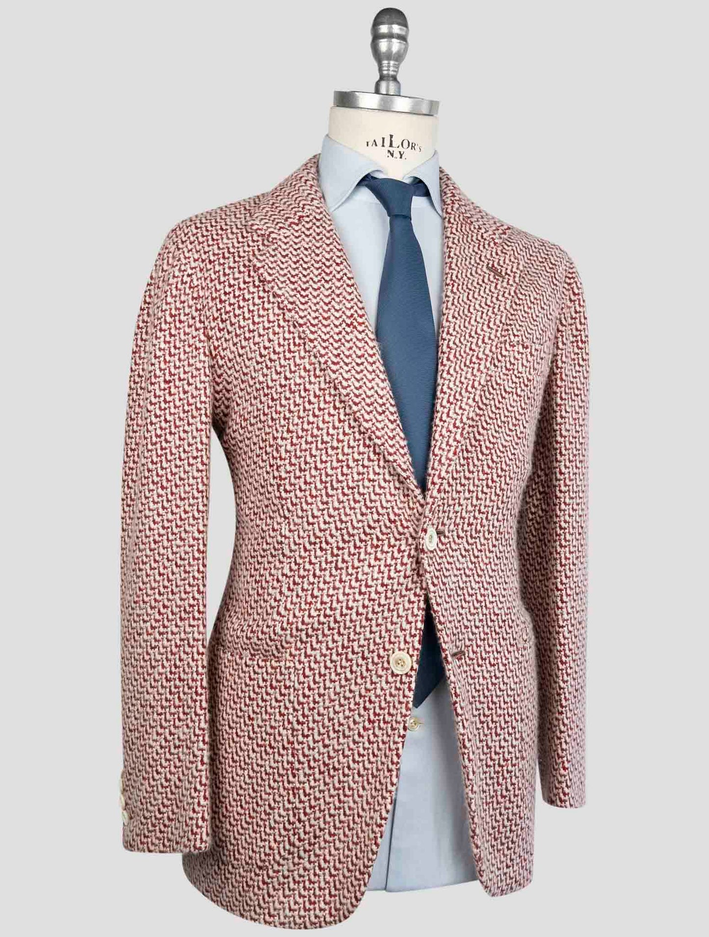 Kiton Red Cashmere Silk Blazer