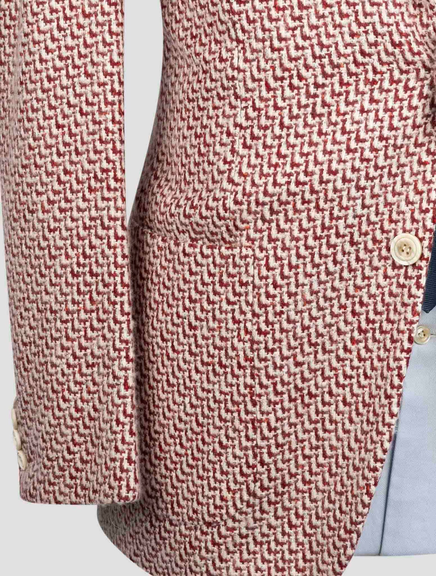 Kiton Red Cashmere Silk Blazer