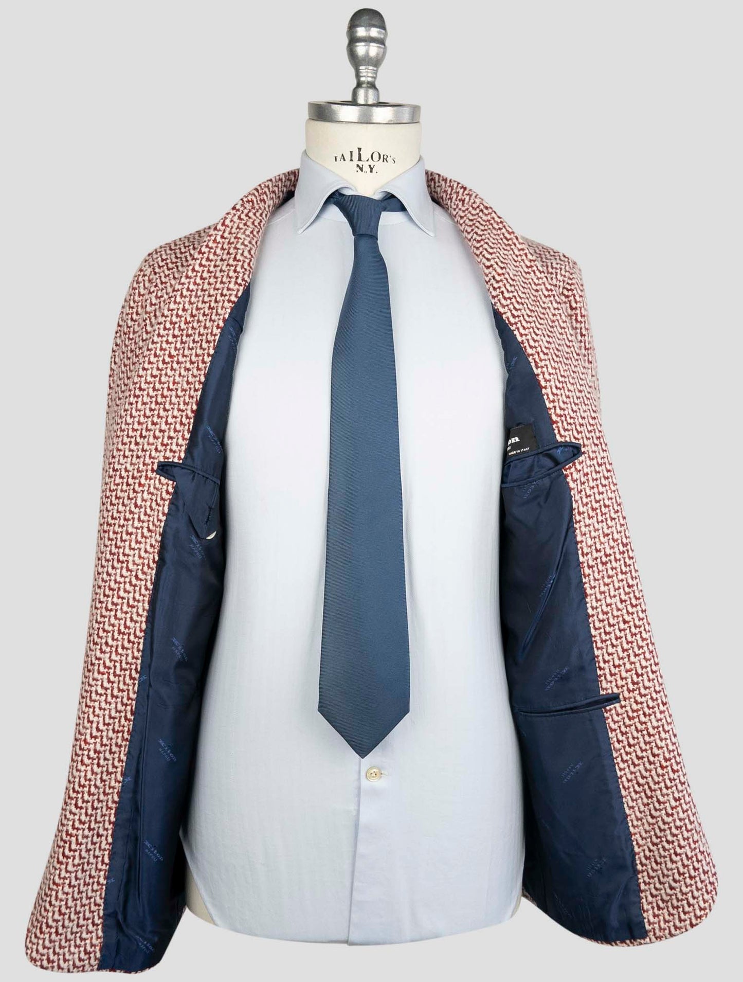 Kiton Red Cashmere Silk Blazer