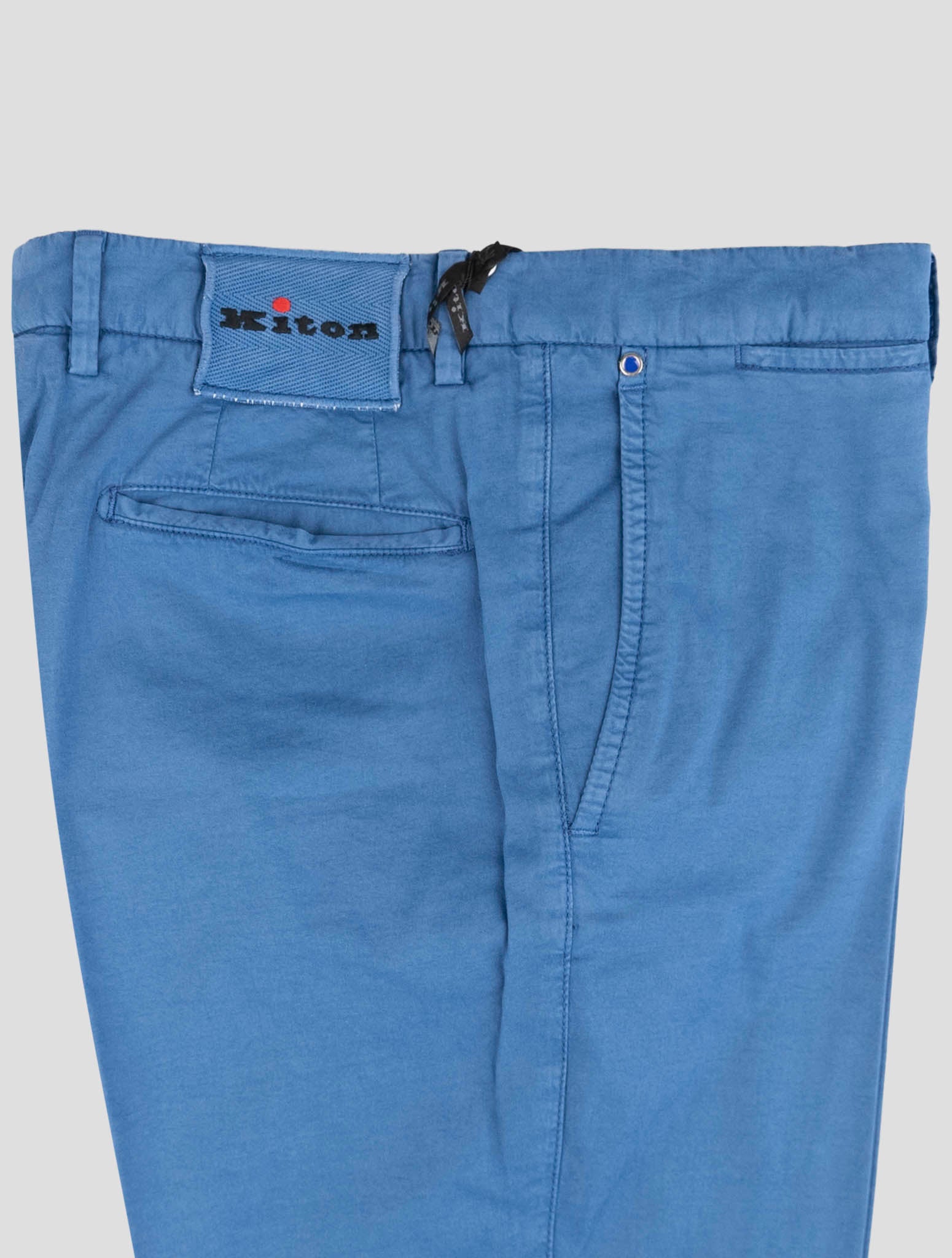 Kiton Blue Cotton Silk Ea Pants