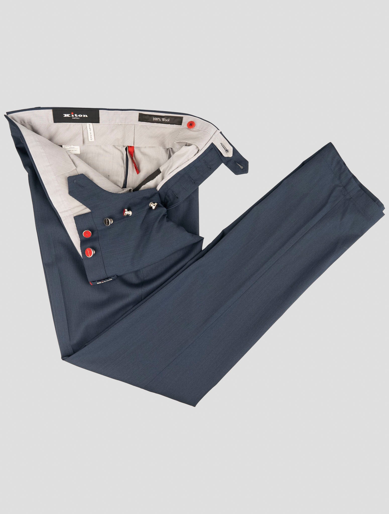 Kiton Blue Wool Pants