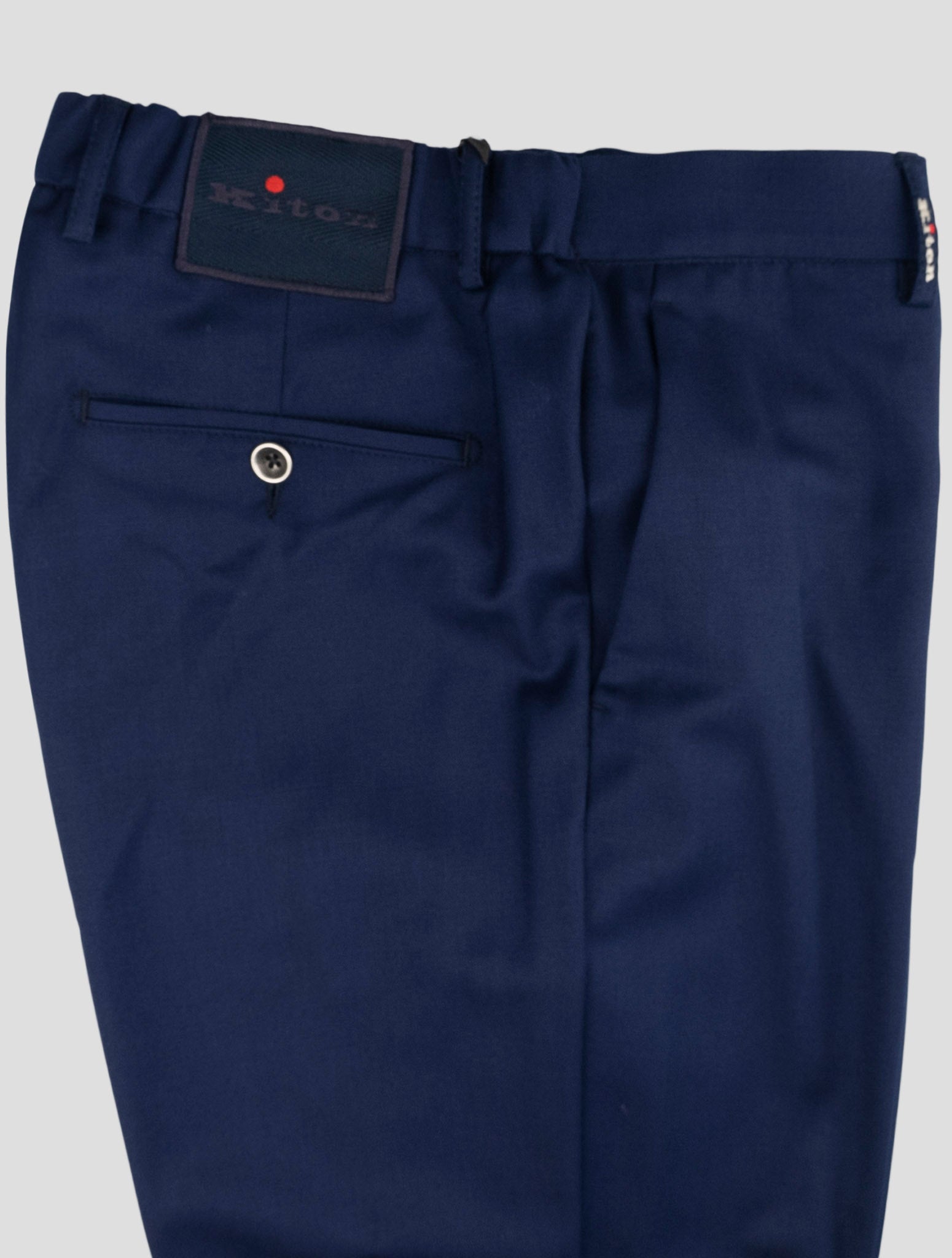 Kiton Blue Virgin Wool Pants