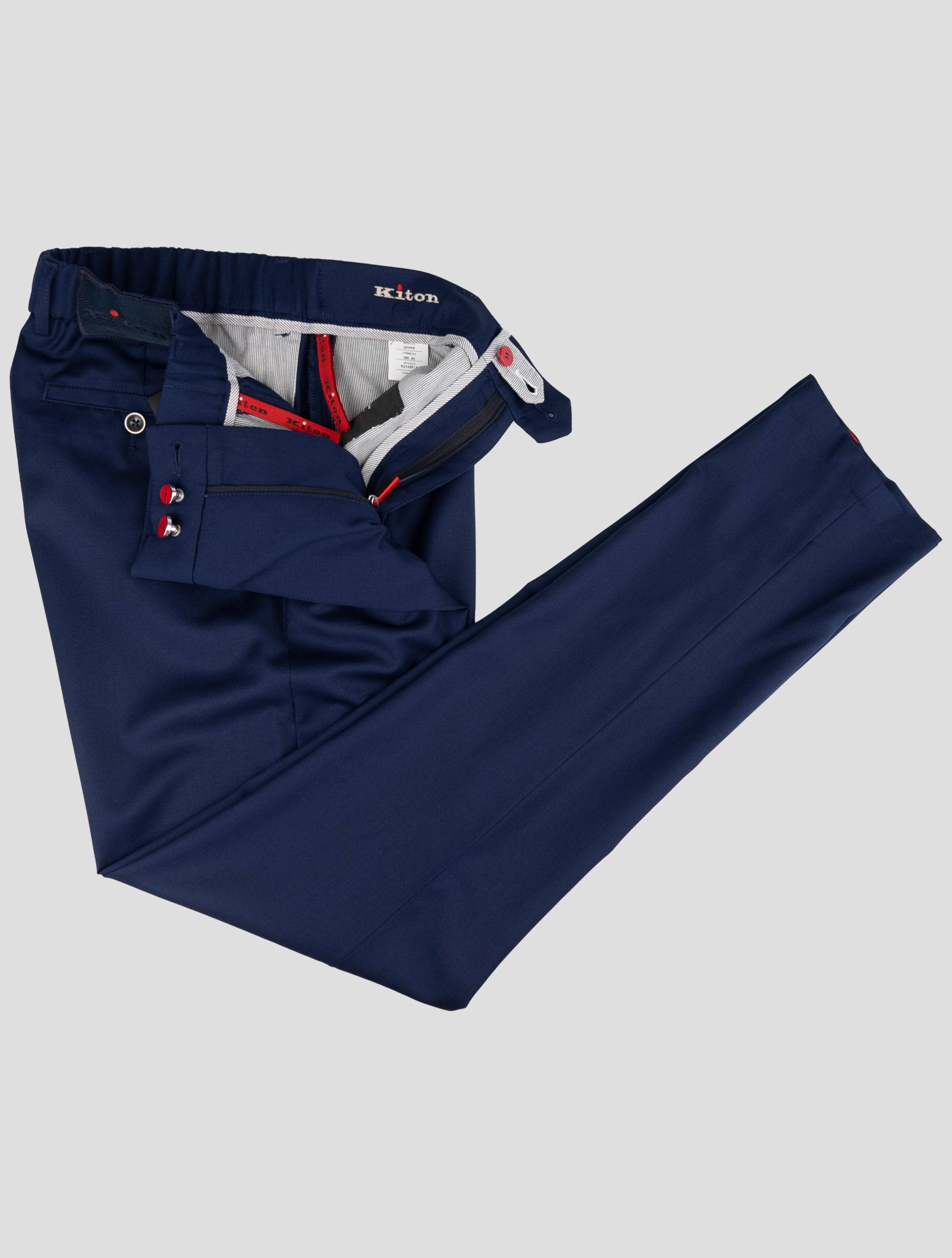 Kiton Blue Virgin Wool Pants