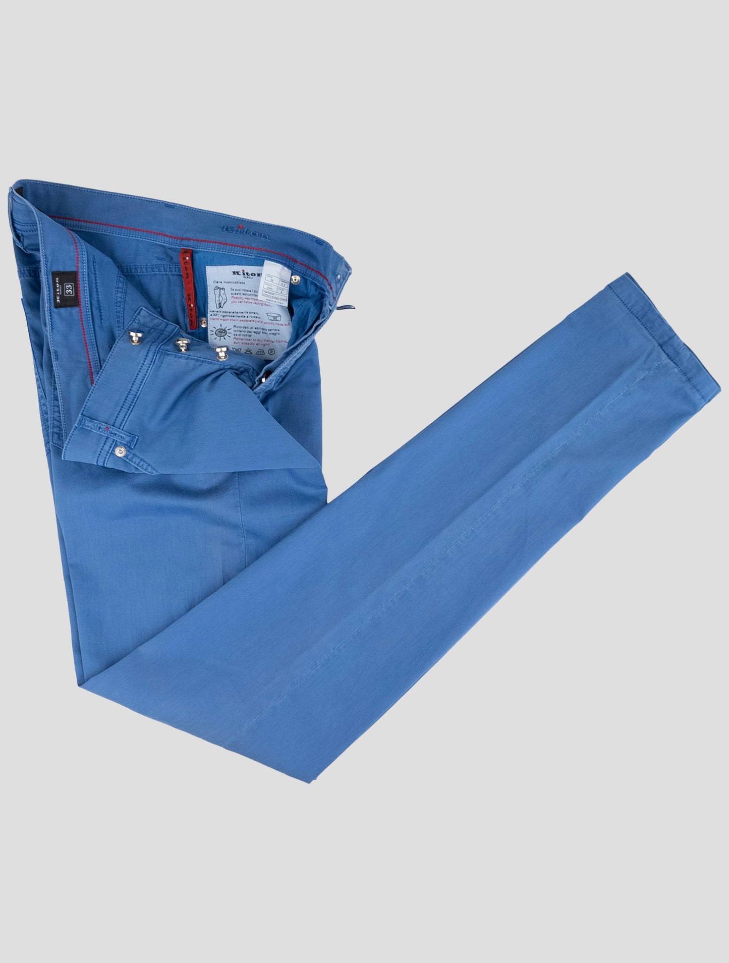 Kiton Blue Cotton Lyocell Ea Jeans