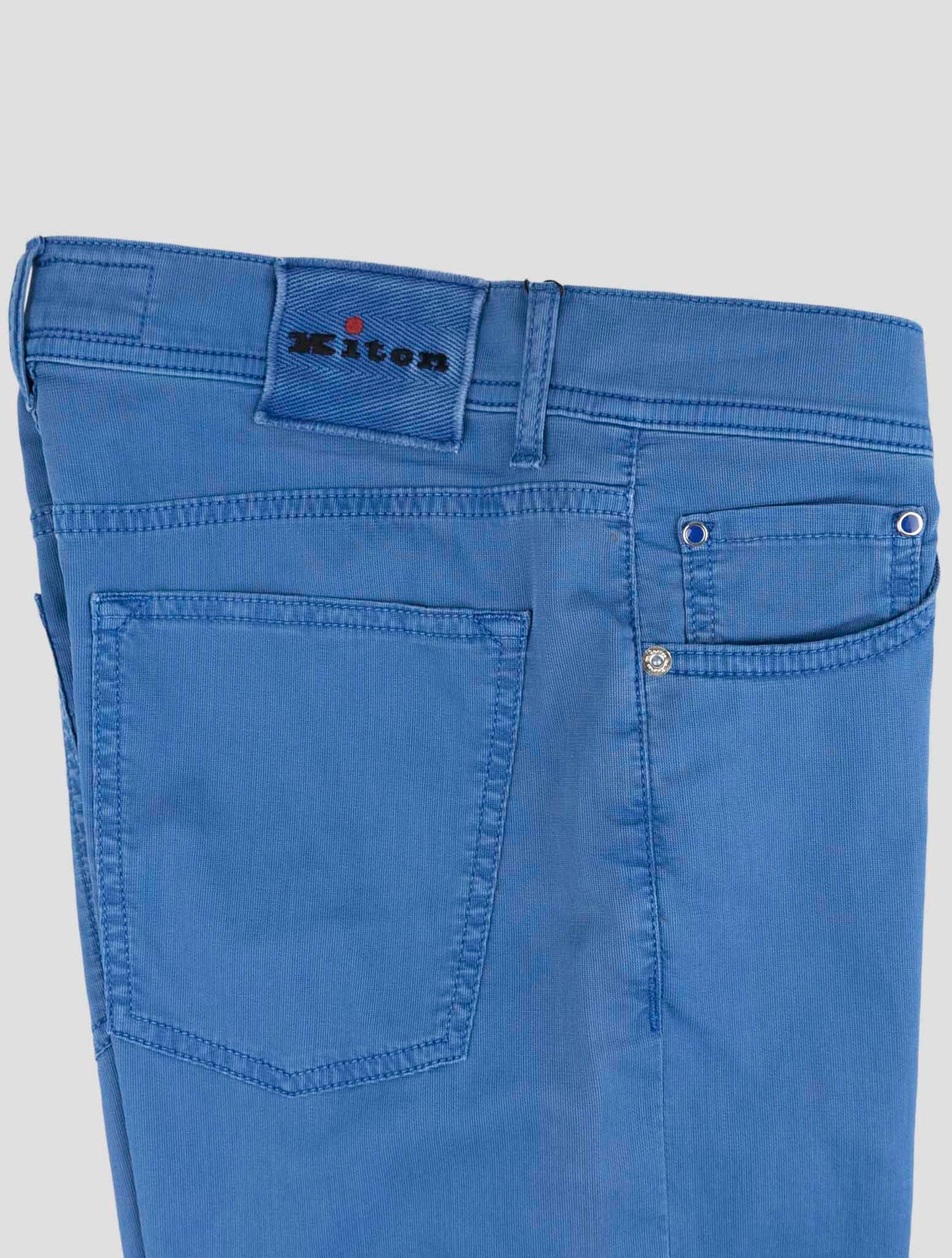 Kiton Blue Cotton Lyocell Ea Jeans