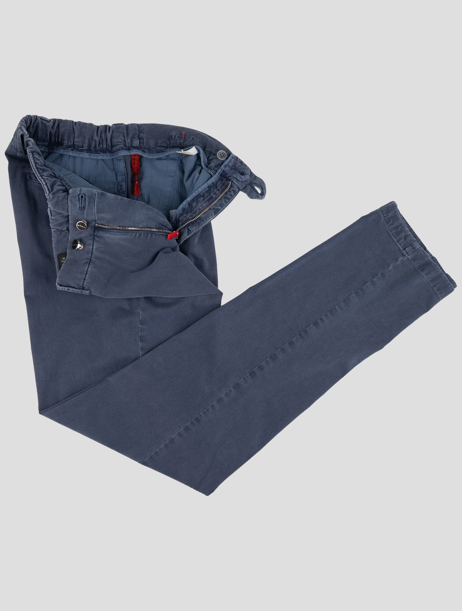 Kiton Blue Cotton Cashmere Ea Pants