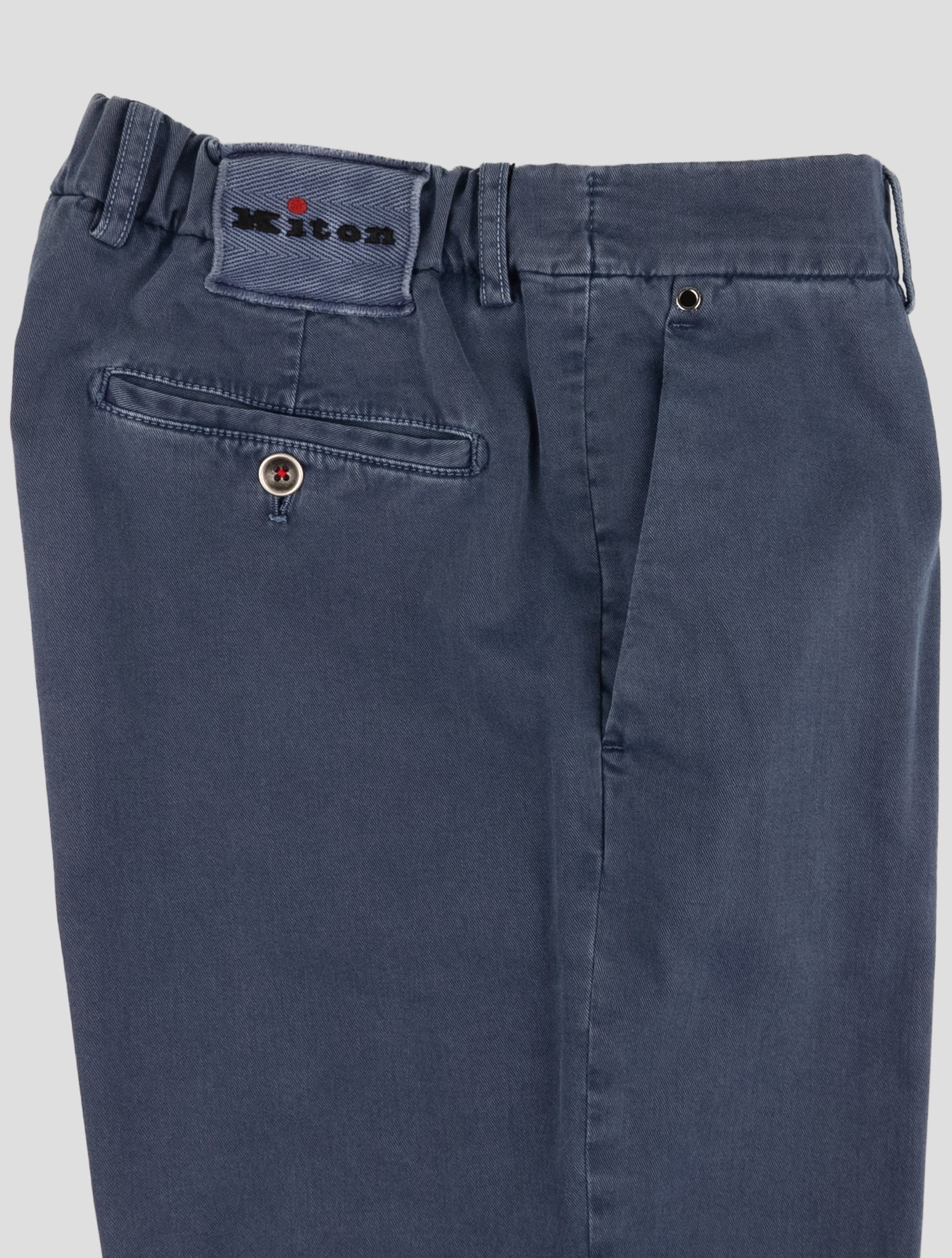 Kiton Blue Cotton Cashmere Ea Pants