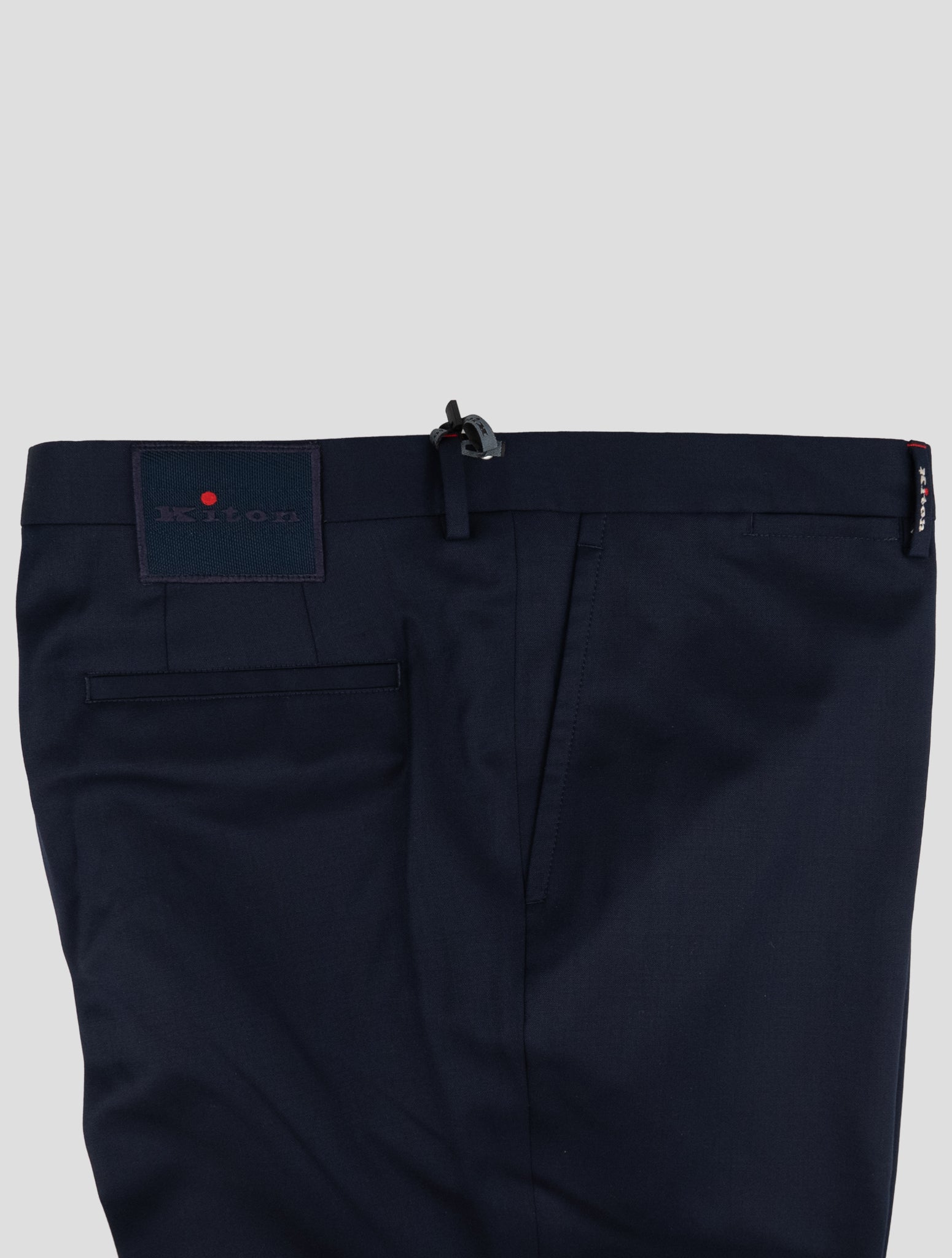Kiton Blue Wool Dress Pants