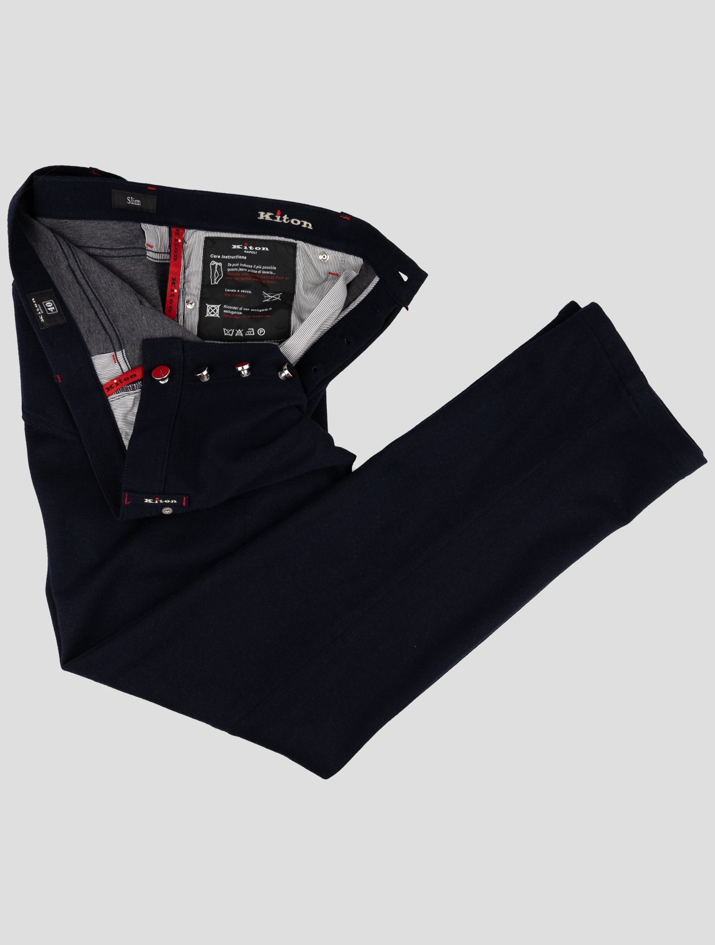 Kiton Blue Wool Cotton Pa Jeans