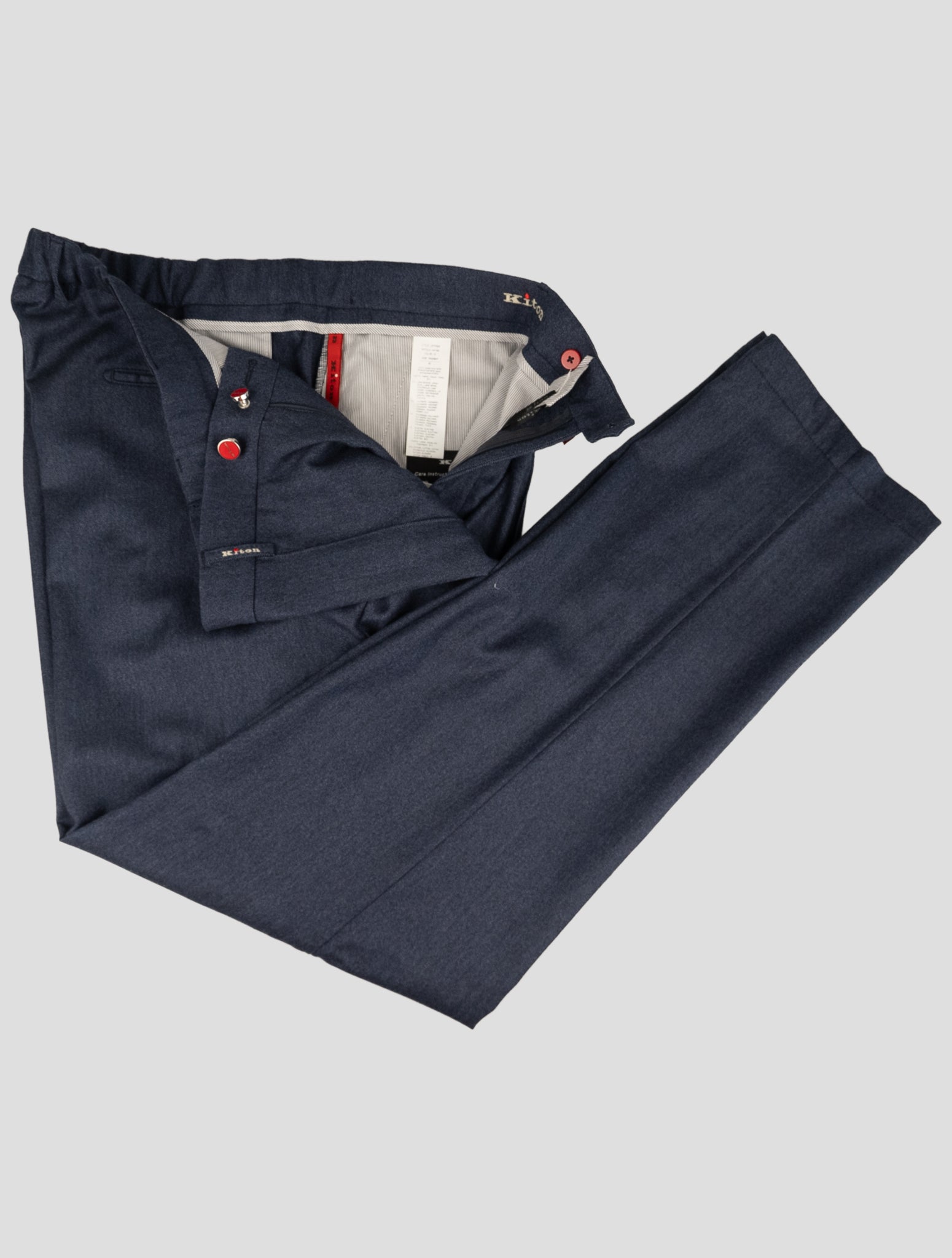 Kiton Blue Wool Cashmere Pa Ea Pants