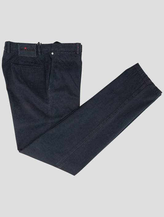 Kiton Blue Cotton Cashmere Pants