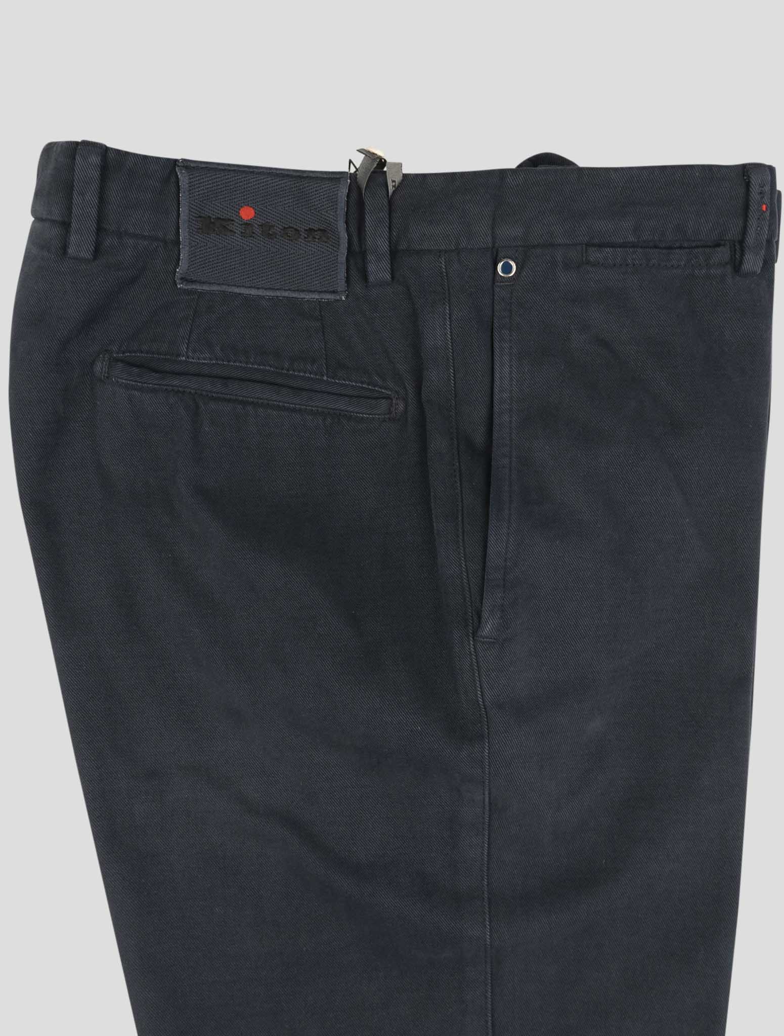 Kiton Blue Cotton Cashmere Pants