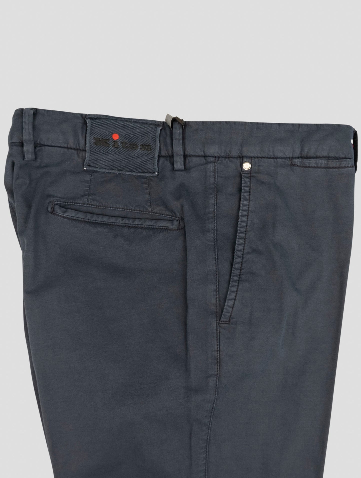 Kiton Blue Cotton Silk Ea Pants
