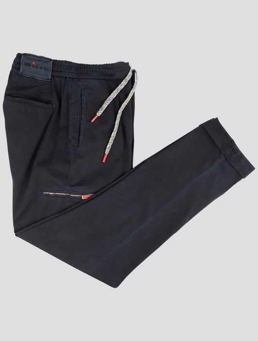 Kiton Blue Cotton Ea Pants
