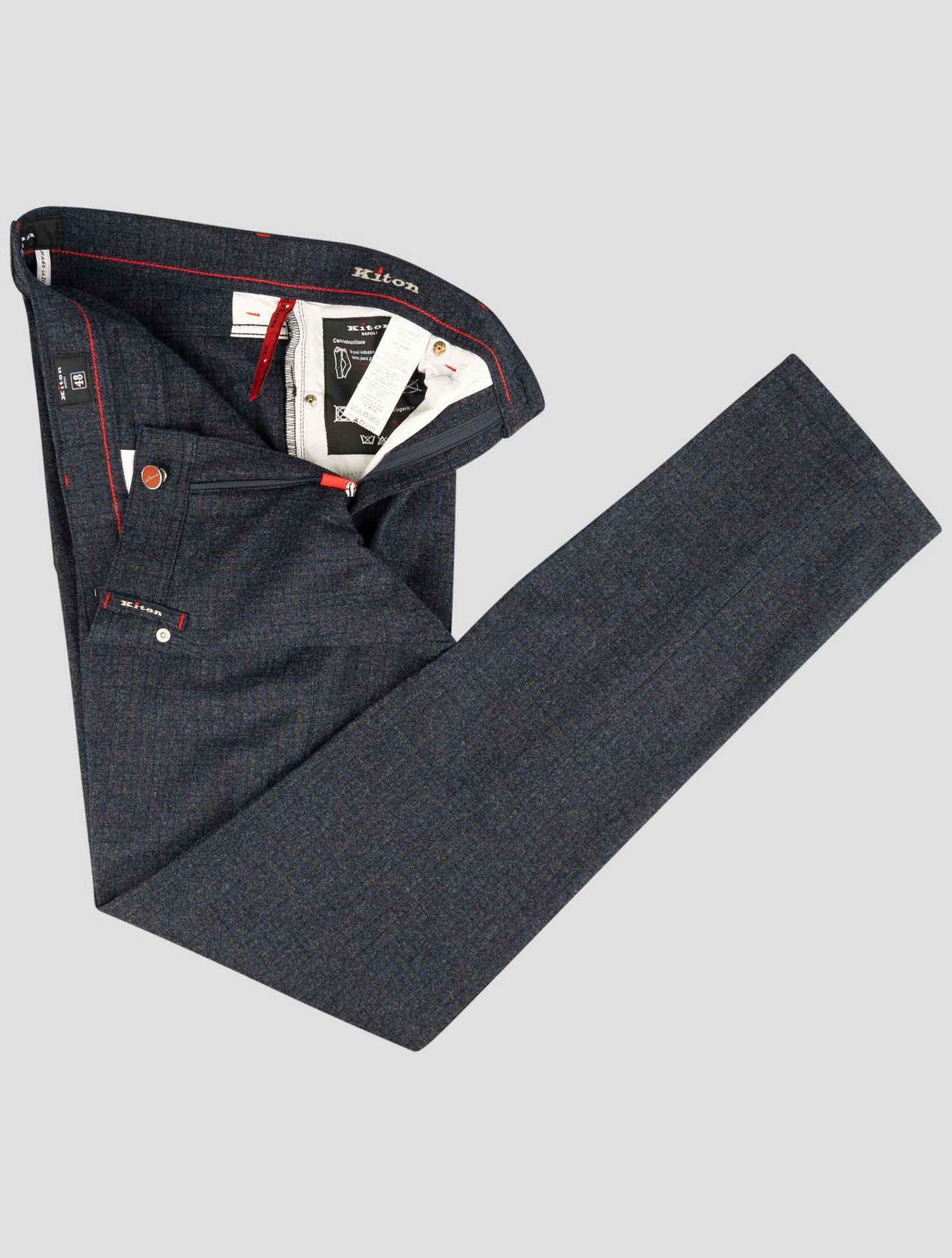 Kiton Blue Wool Pants