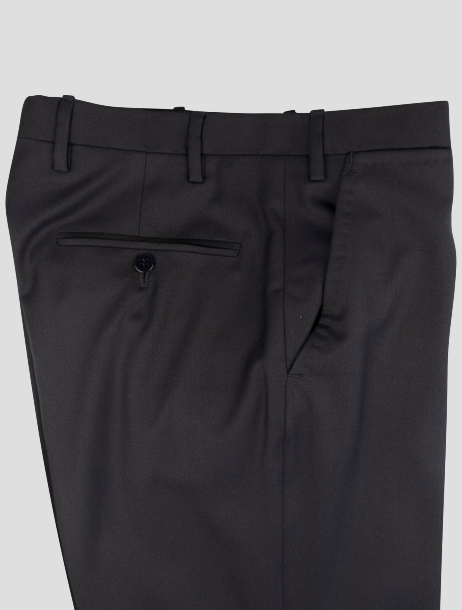 Kiton Dark Blue Wool 14 Micron Dress Pants