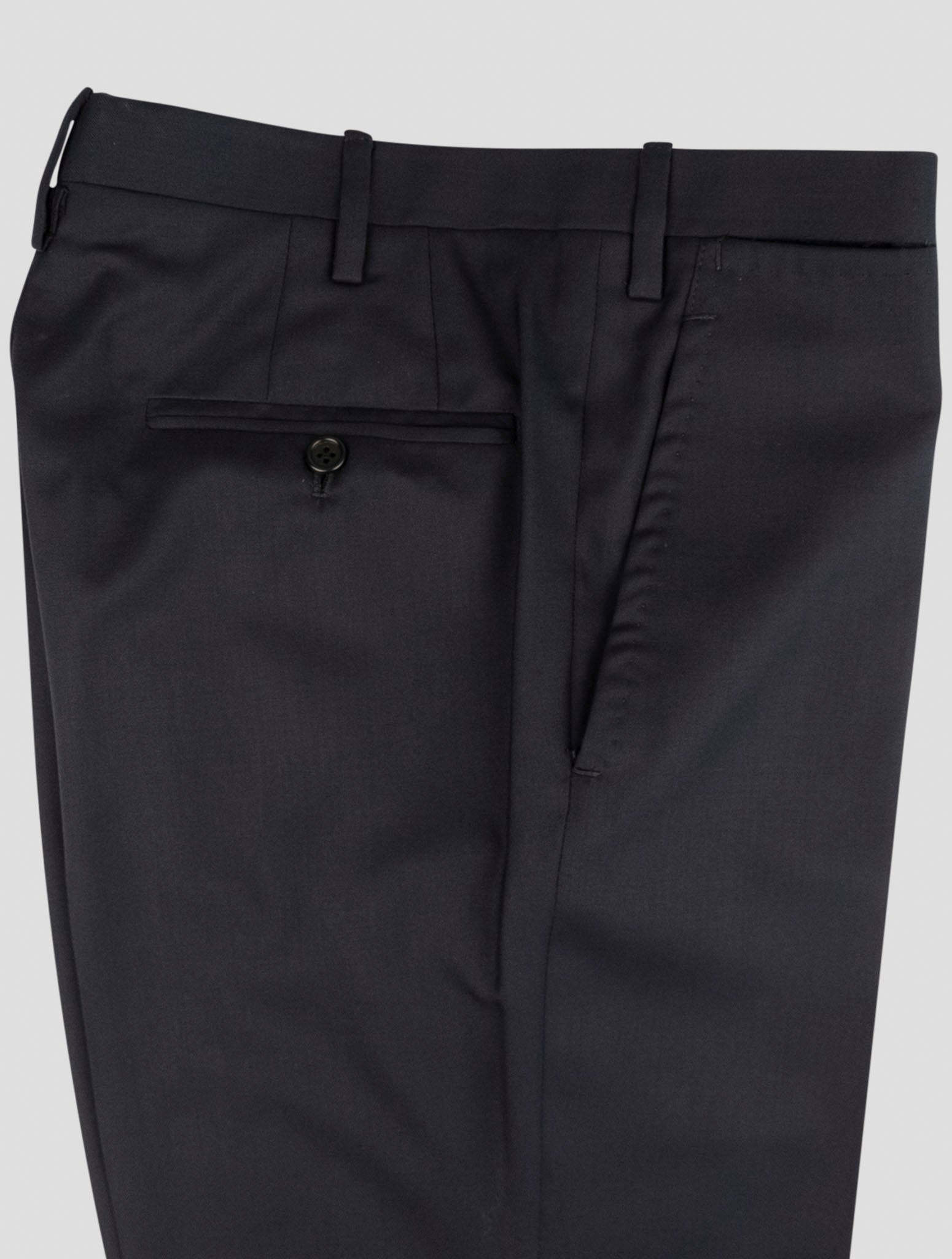 Kiton Dark Blue Wool 150's Dress Pants