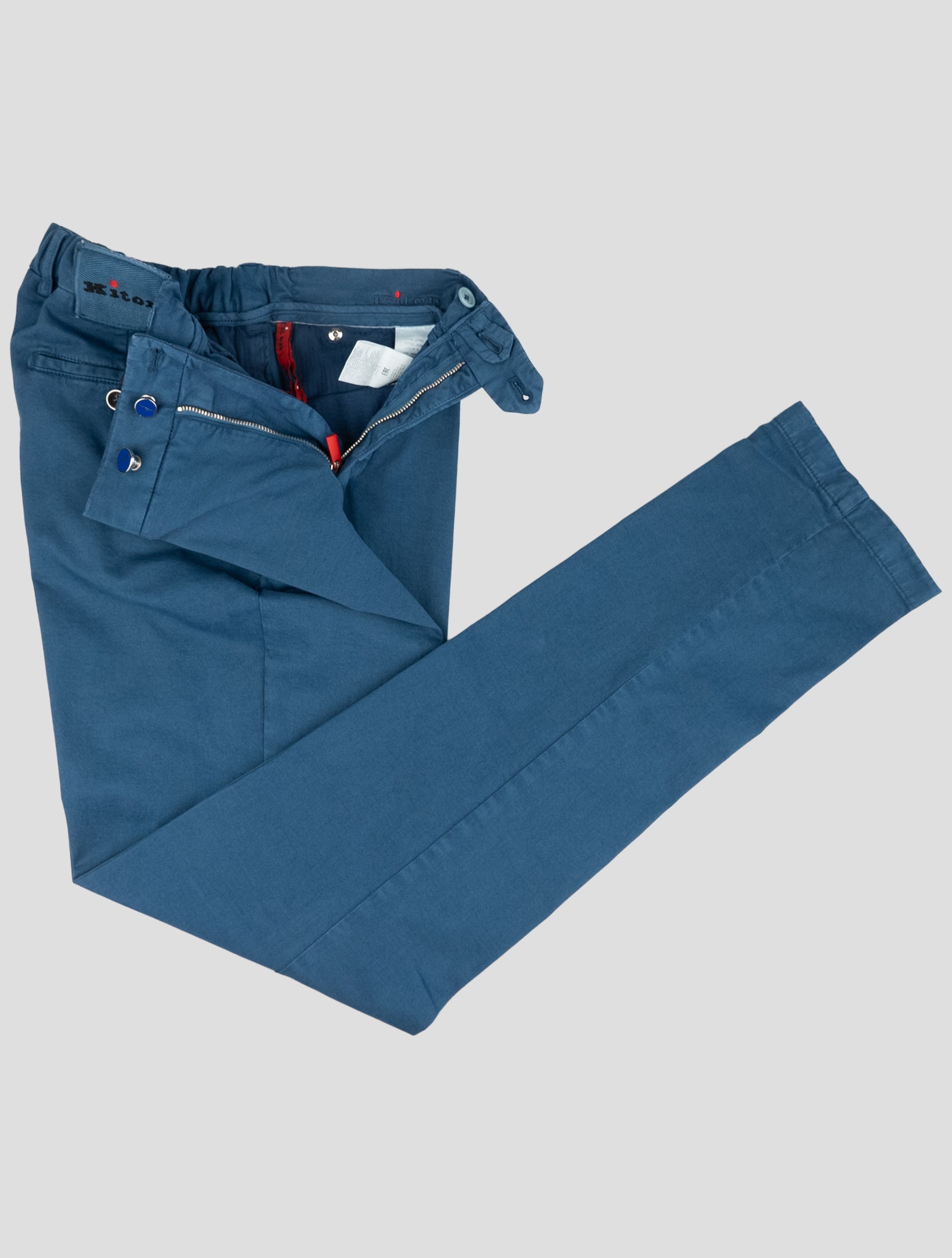 Kiton Blue Cotton Cashmere Pants
