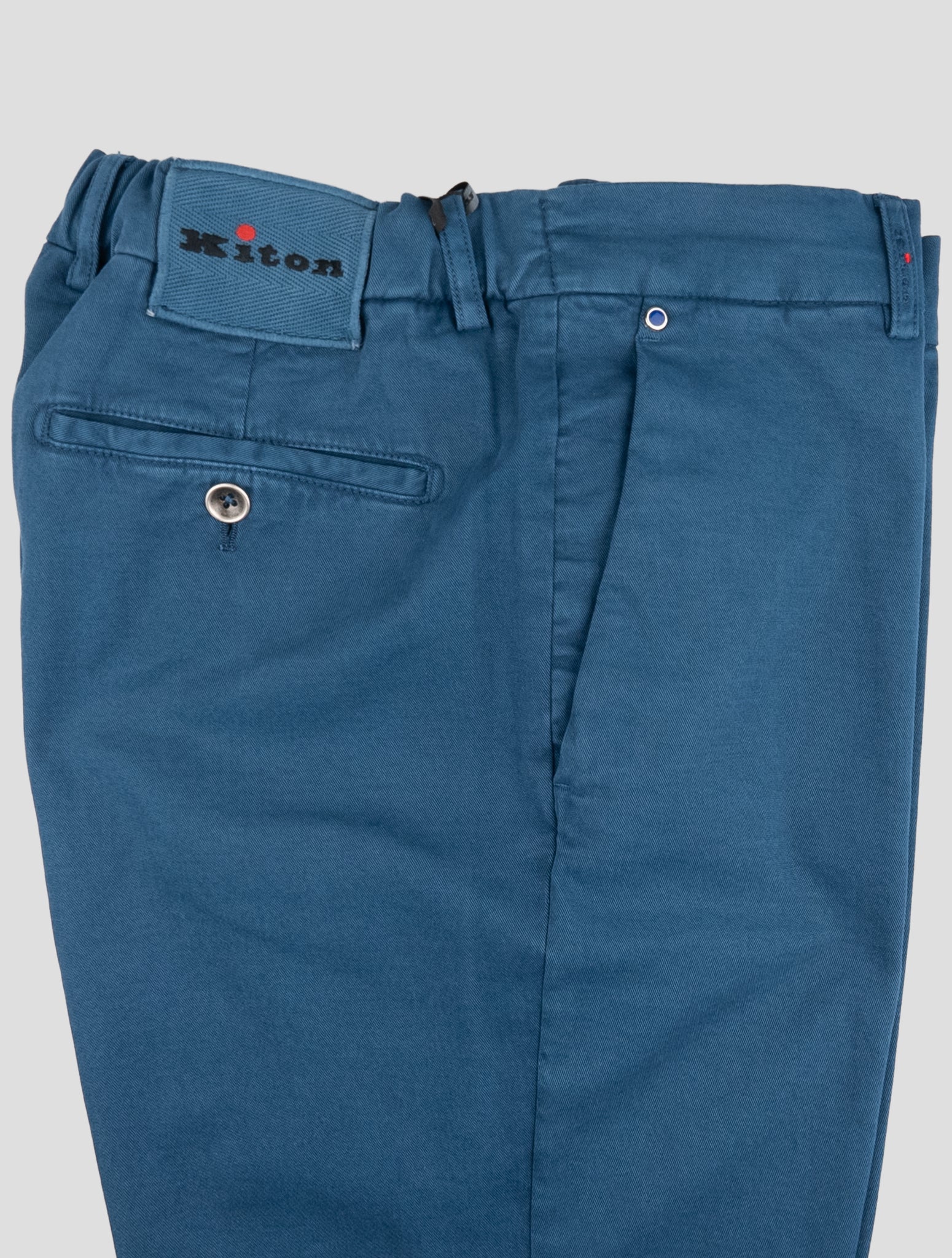 Kiton Blue Cotton Cashmere Pants