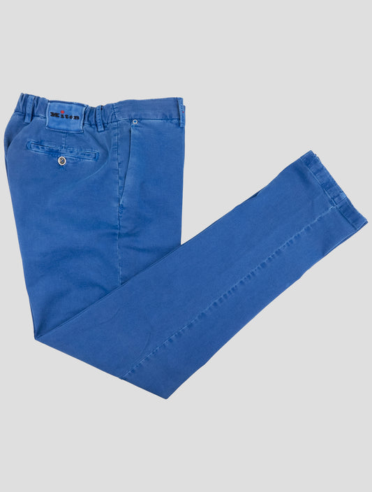 Kiton Blue Cotton Cashmere Ea Pants