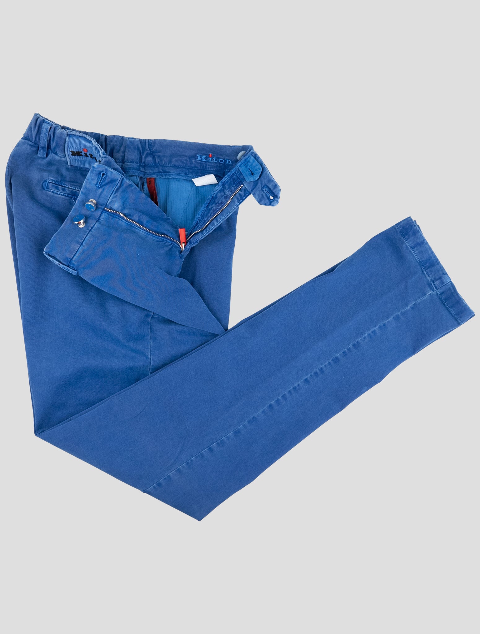 Kiton Blue Cotton Cashmere Ea Pants