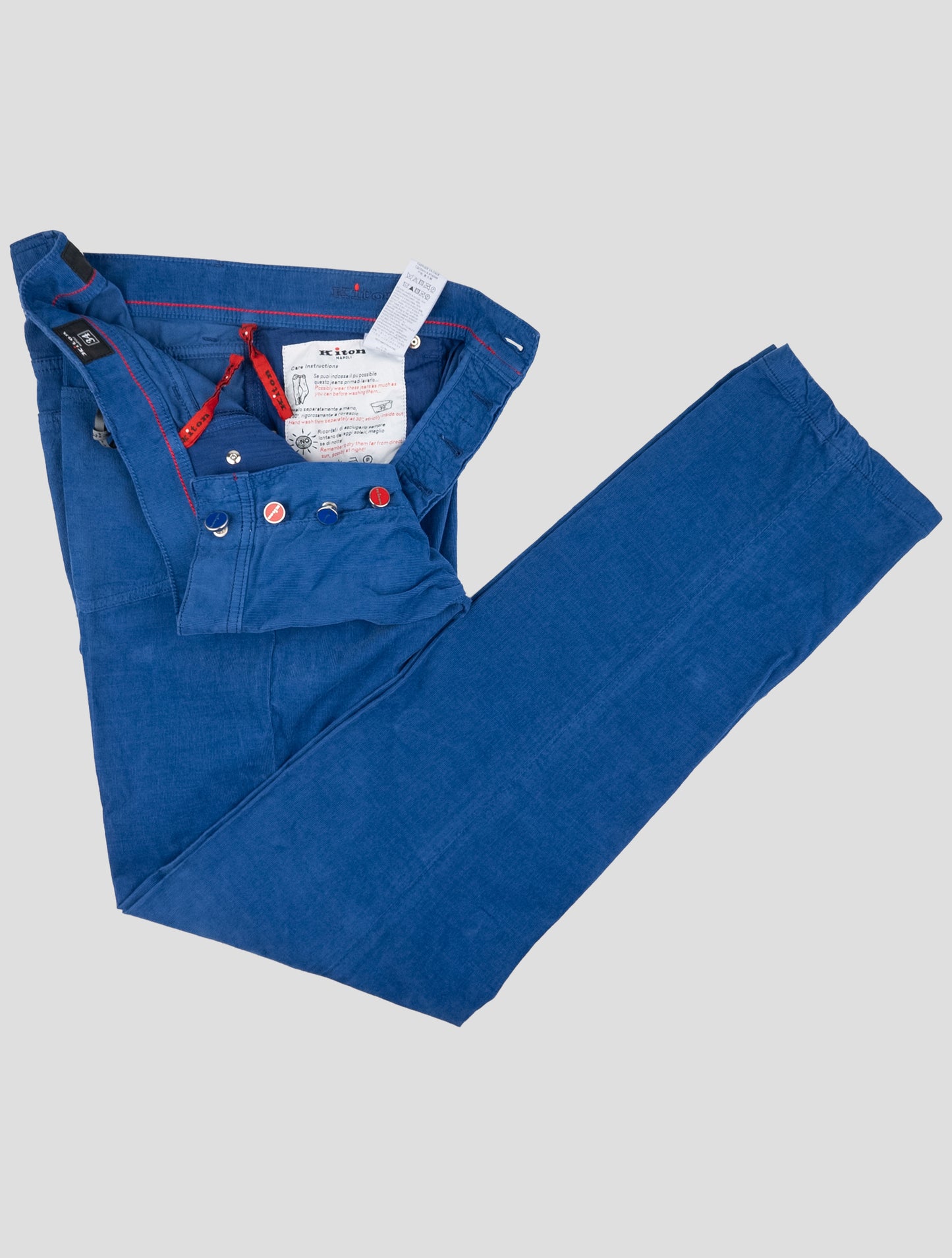 Kiton Blue Cotton Silk Ea Jeans