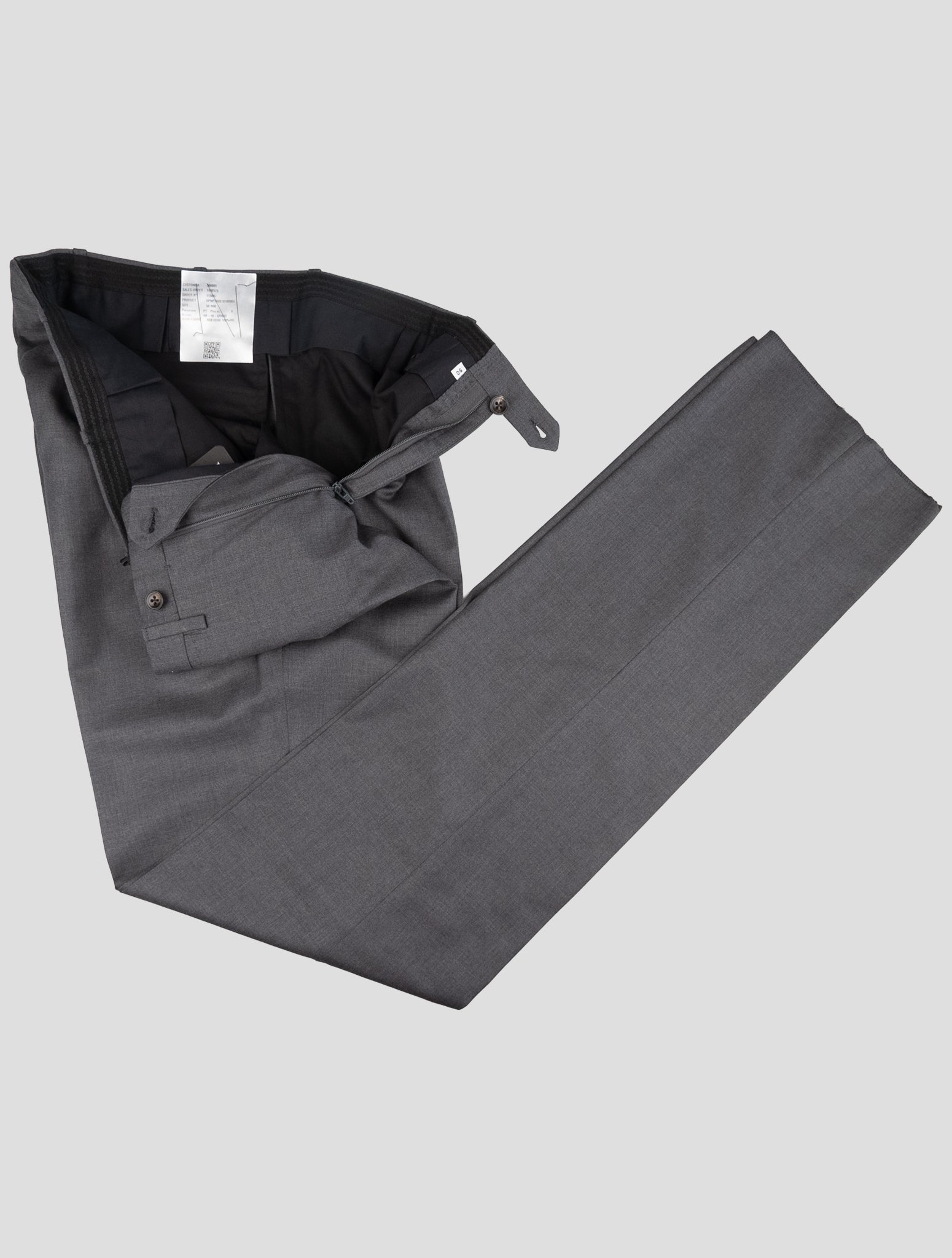 Kiton Dark Gray Wool Dress Pants