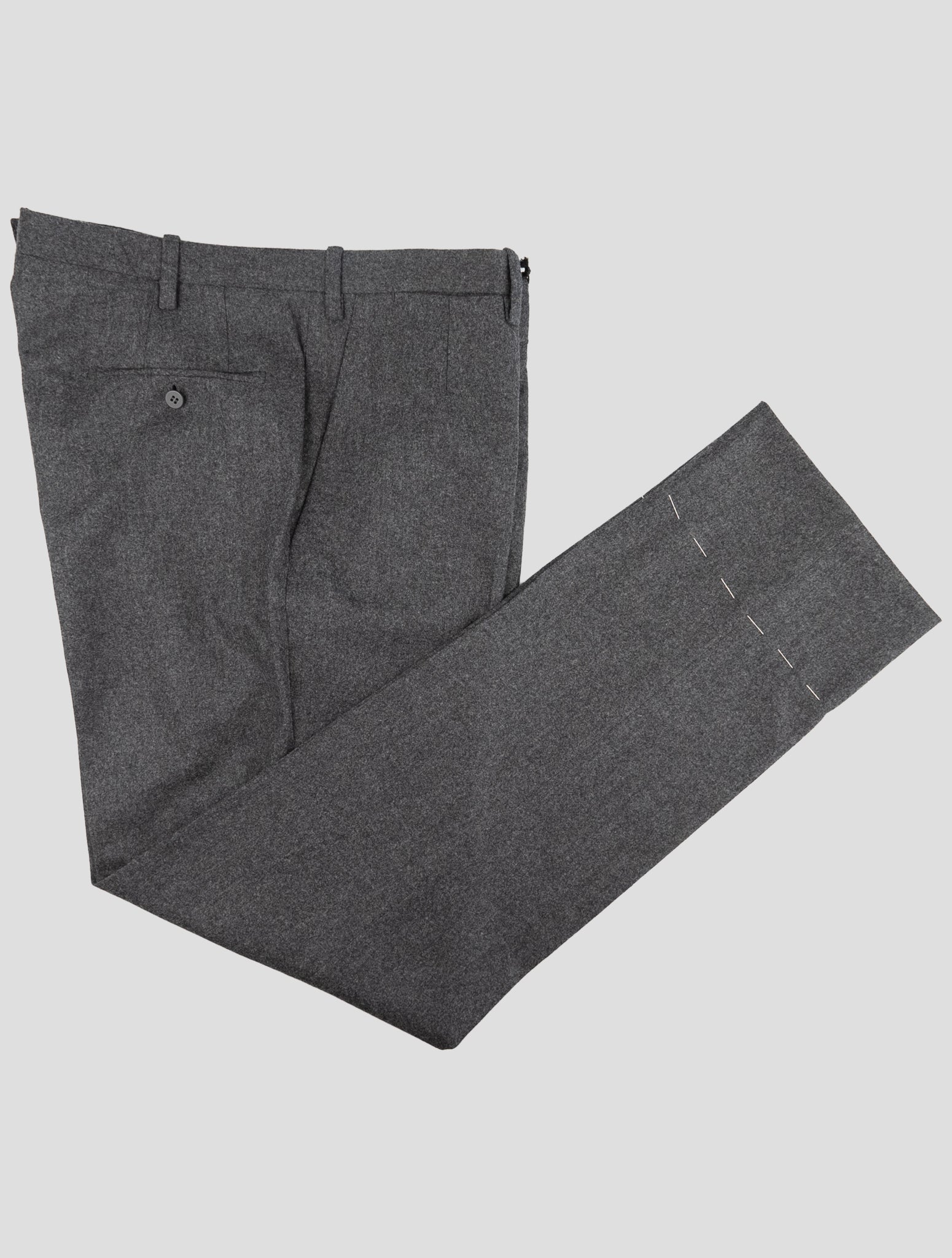 Kiton Dark Gray Wool Dress Pants
